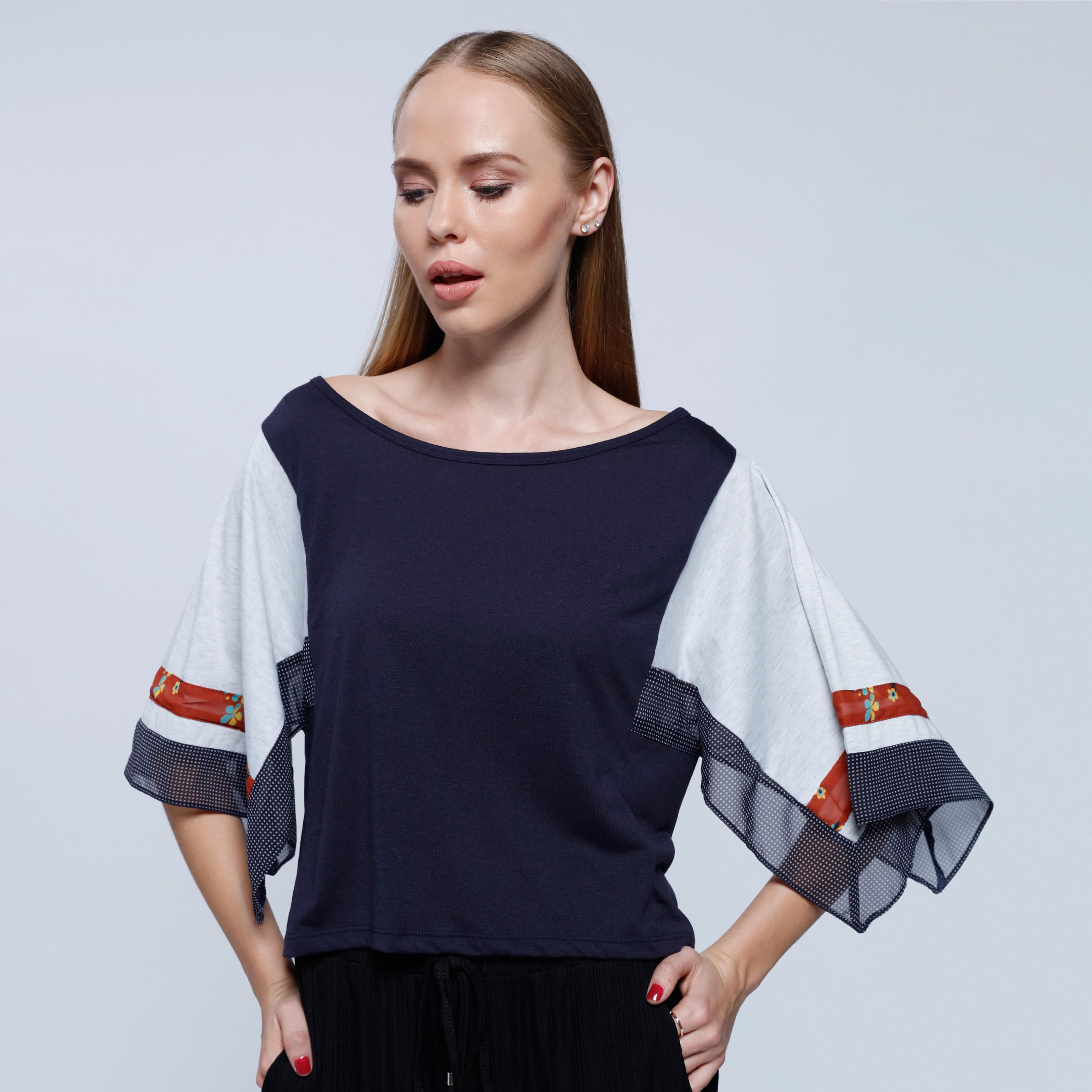 2Xtremz Printed Trapeze Top with Boat Neck-women-clothing-shirtsandblouses-blouses-image-1