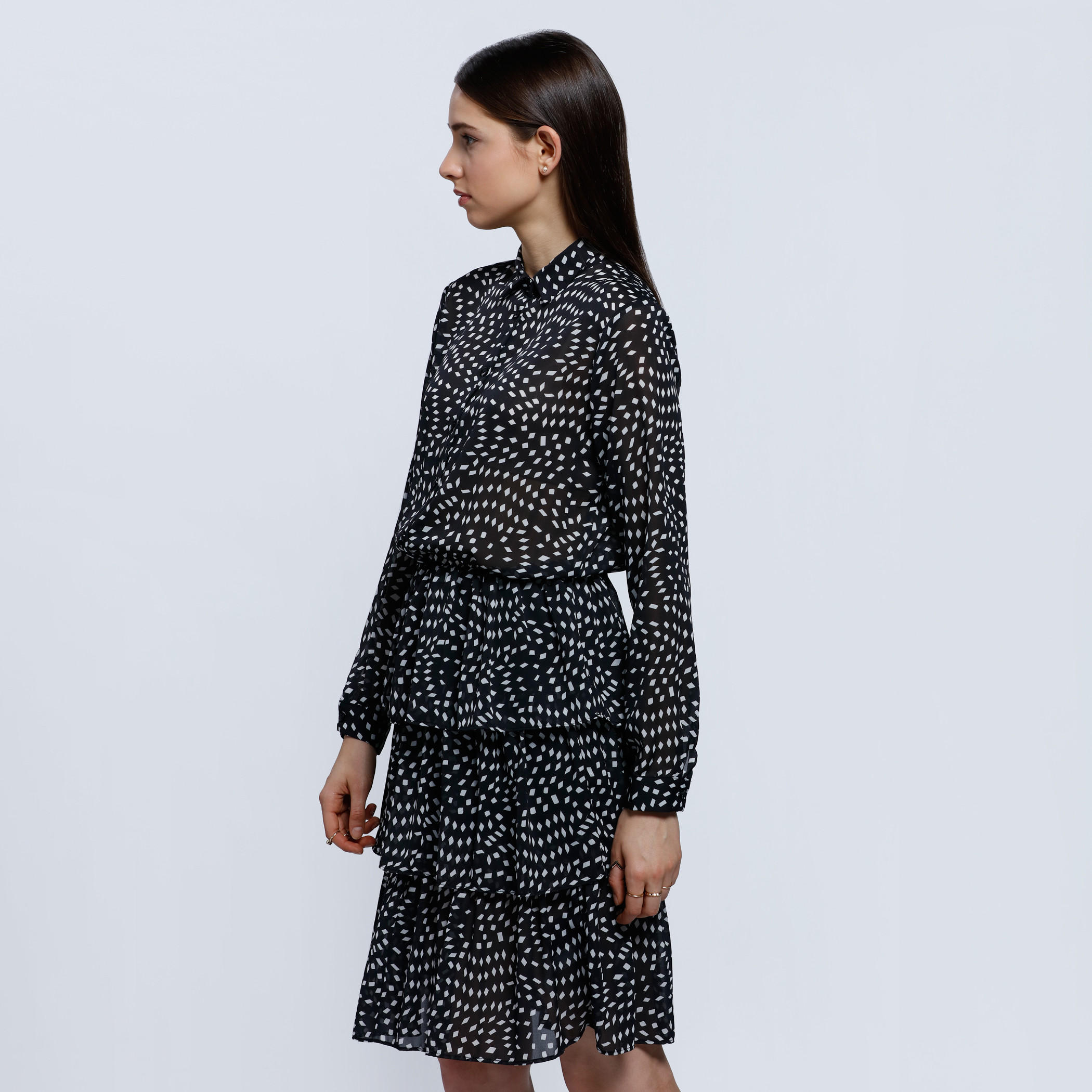 Warp Print Shirt Dress with Tiers-women-clothing-dresses-image-3