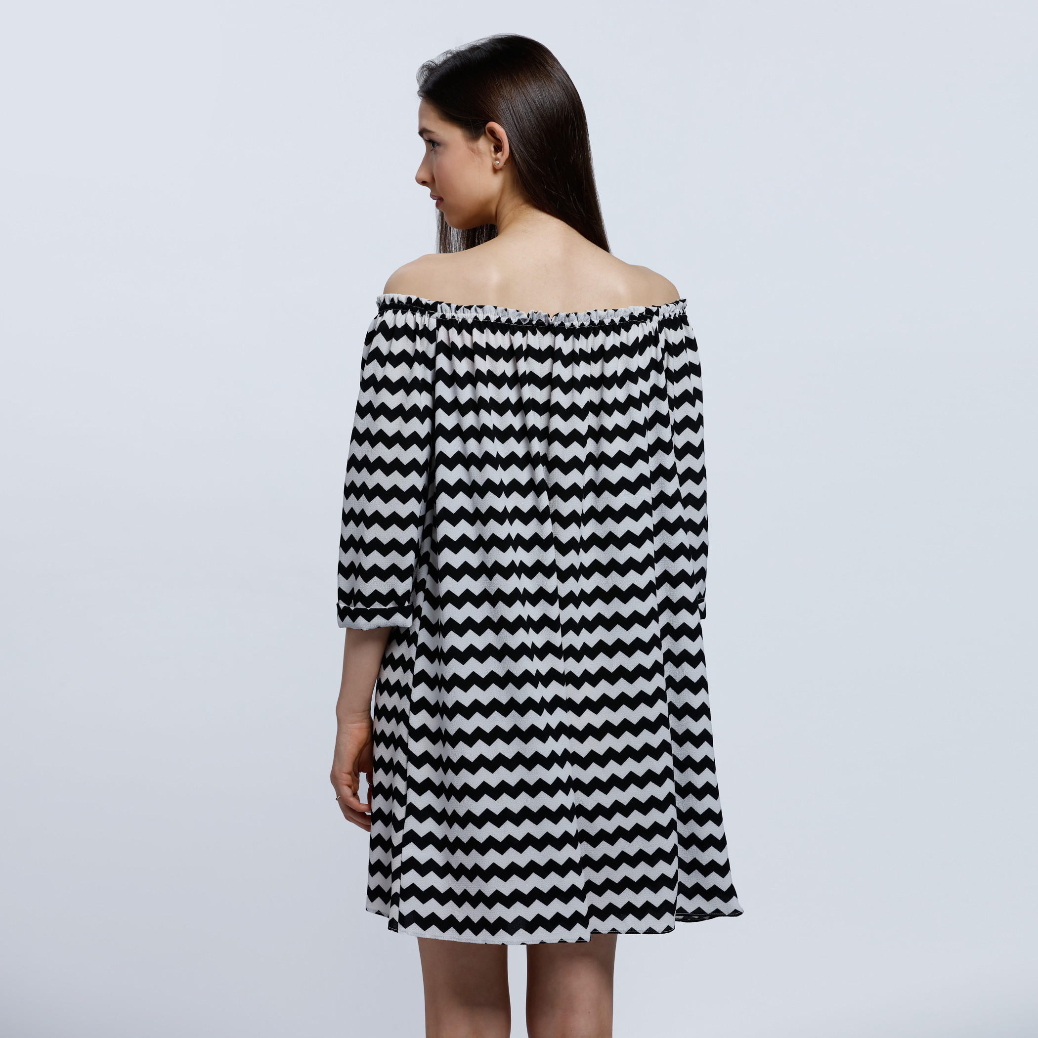 Chevron Print Off-Shoulder Tunic-women-clothing-shirtsandblouses-blouses-image-4