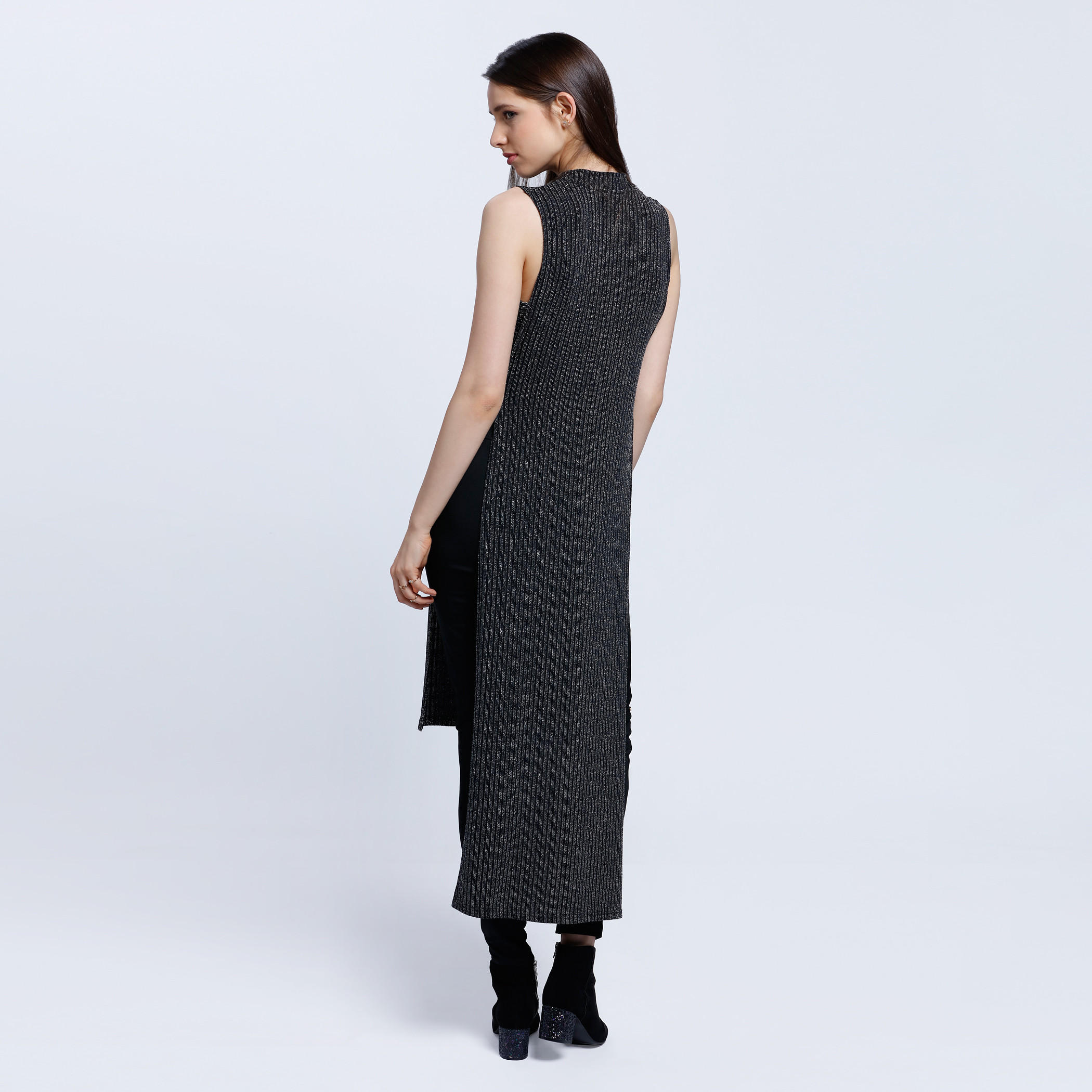 Lurex High Neck Double Slit Maxi Top-women-clothing-shirtsandblouses-blouses-image-4