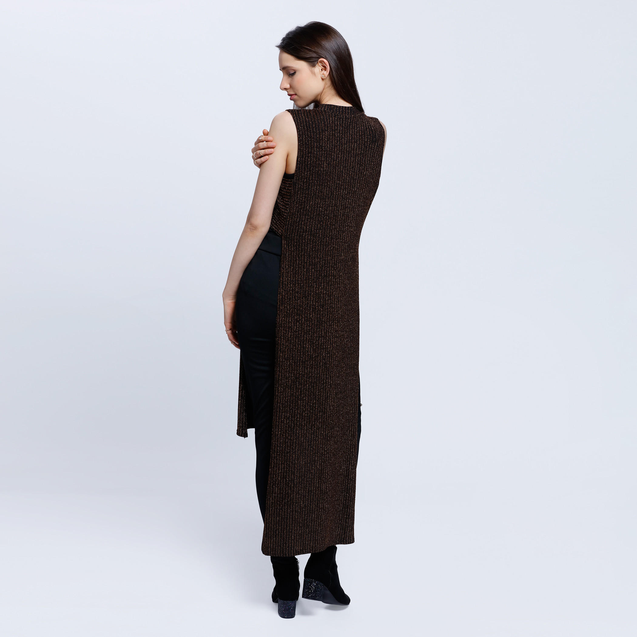 Lurex High Neck Double Slit Maxi Top-women-clothing-shirtsandblouses-blouses-image-4