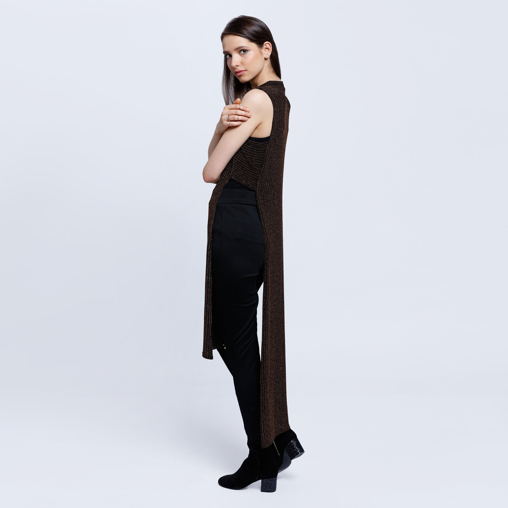 Lurex High Neck Double Slit Maxi Top-women-clothing-shirtsandblouses-blouses-image-3
