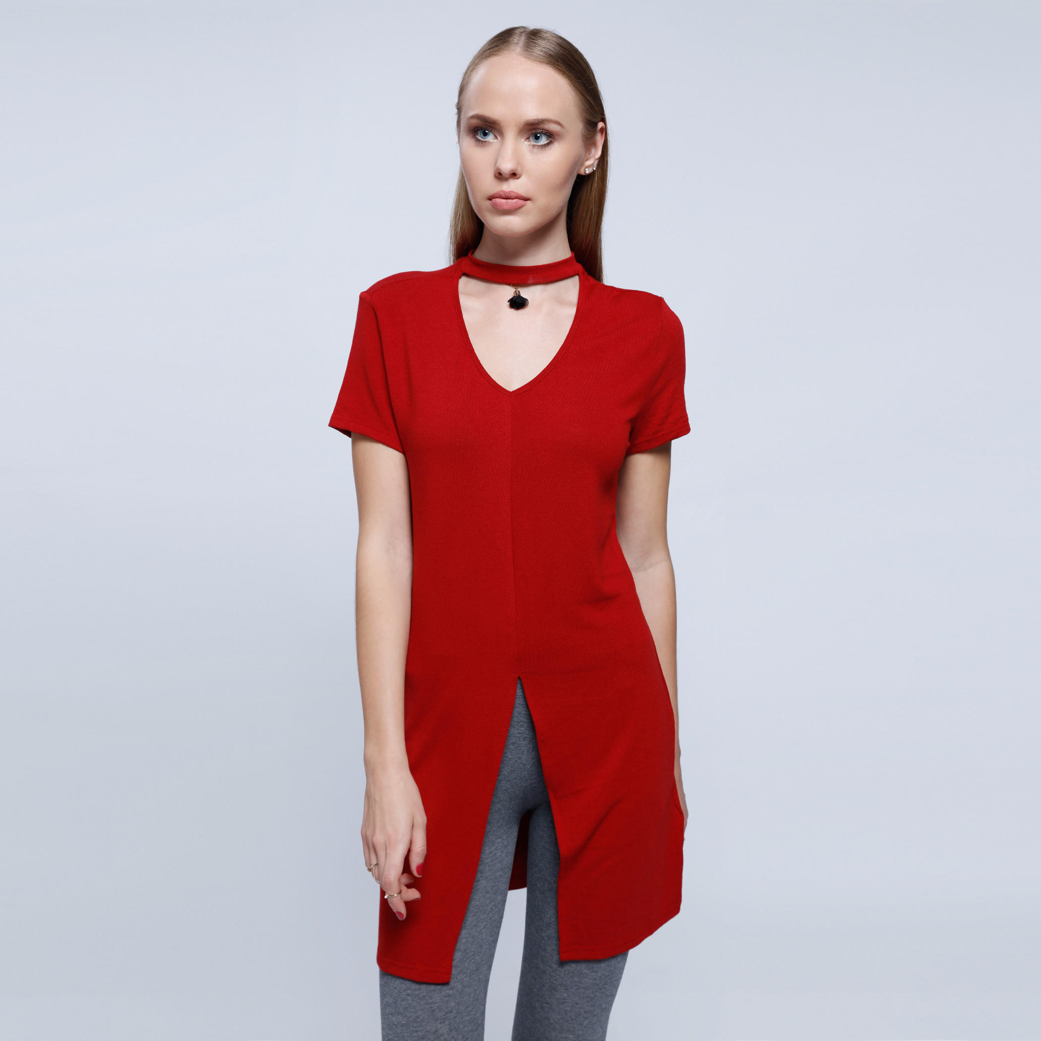 2Xtremz Front Slit Top with Choker Neck-women-clothing-shirtsandblouses-blouses-image-5