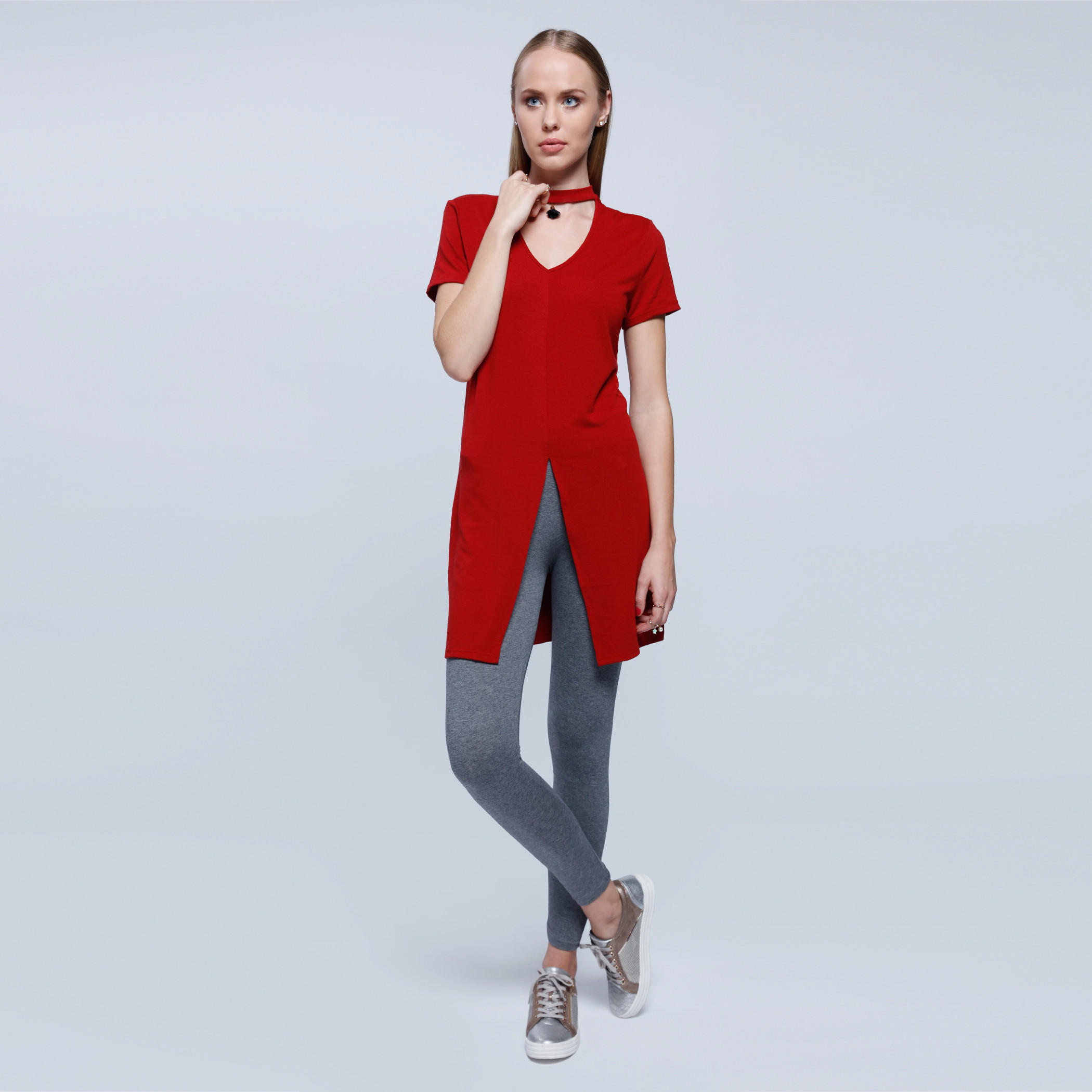 2Xtremz Front Slit Top with Choker Neck-women-clothing-shirtsandblouses-blouses-image-5