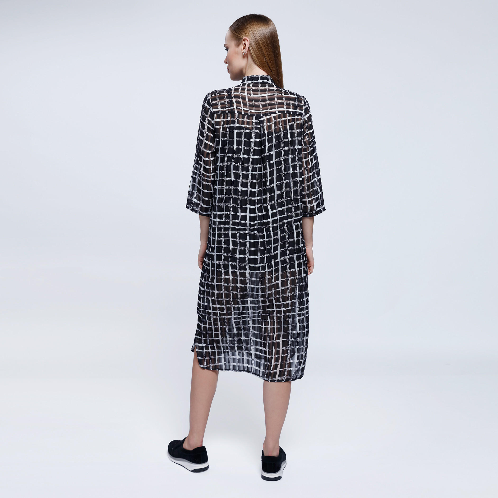 2Xtremz Broken Window Pane Printed Shirt Dress-women-clothing-dresses-image-2