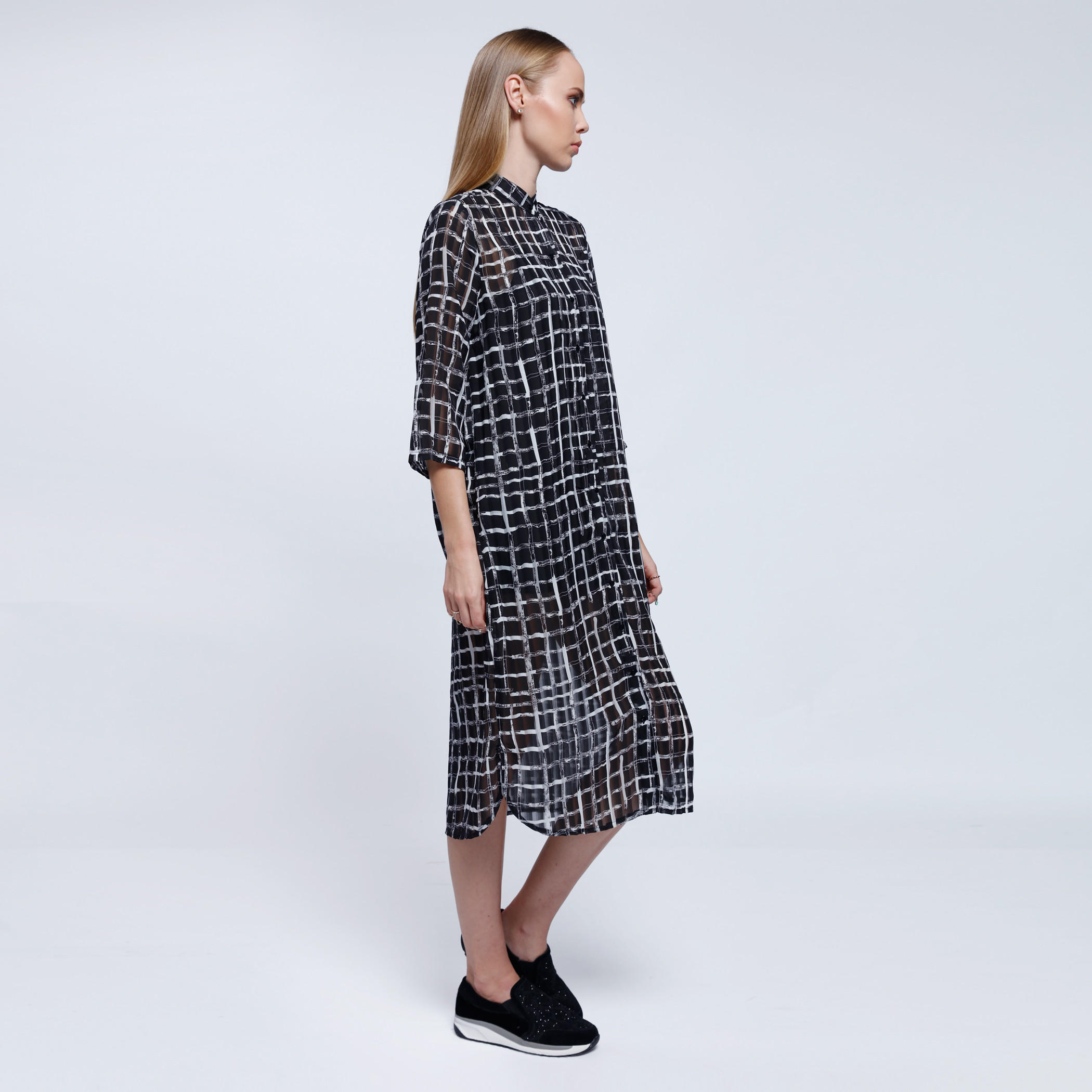 2Xtremz Broken Window Pane Printed Shirt Dress-women-clothing-dresses-image-3