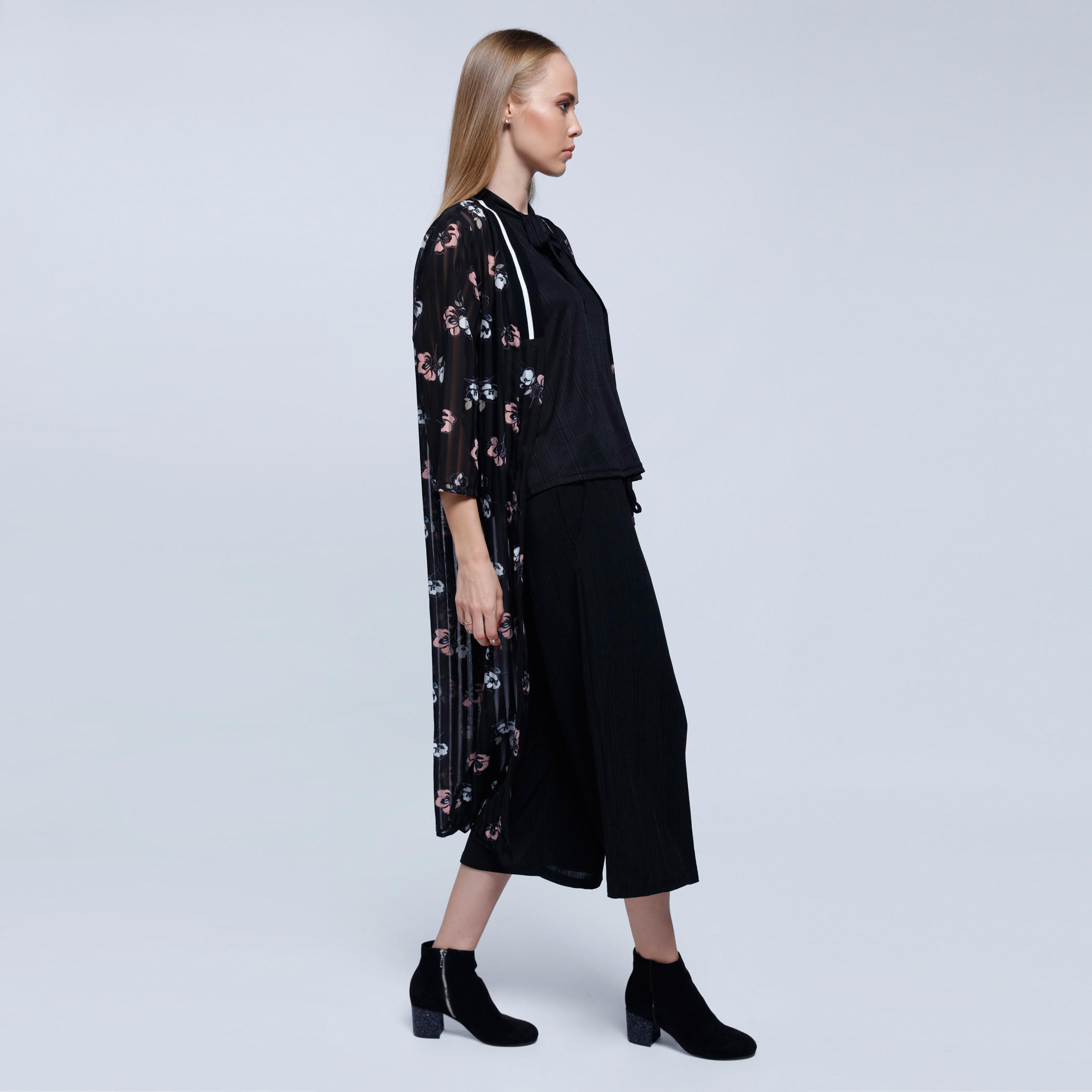2Xtremz Printed Ribbed Kimono Top with 3/4 Sleeves-women-clothing-shirtsandblouses-blouses-image-3