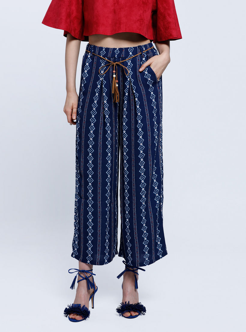 Printed Palazzo Pants with Belt-women-clothing-bottoms-trousers-image-1