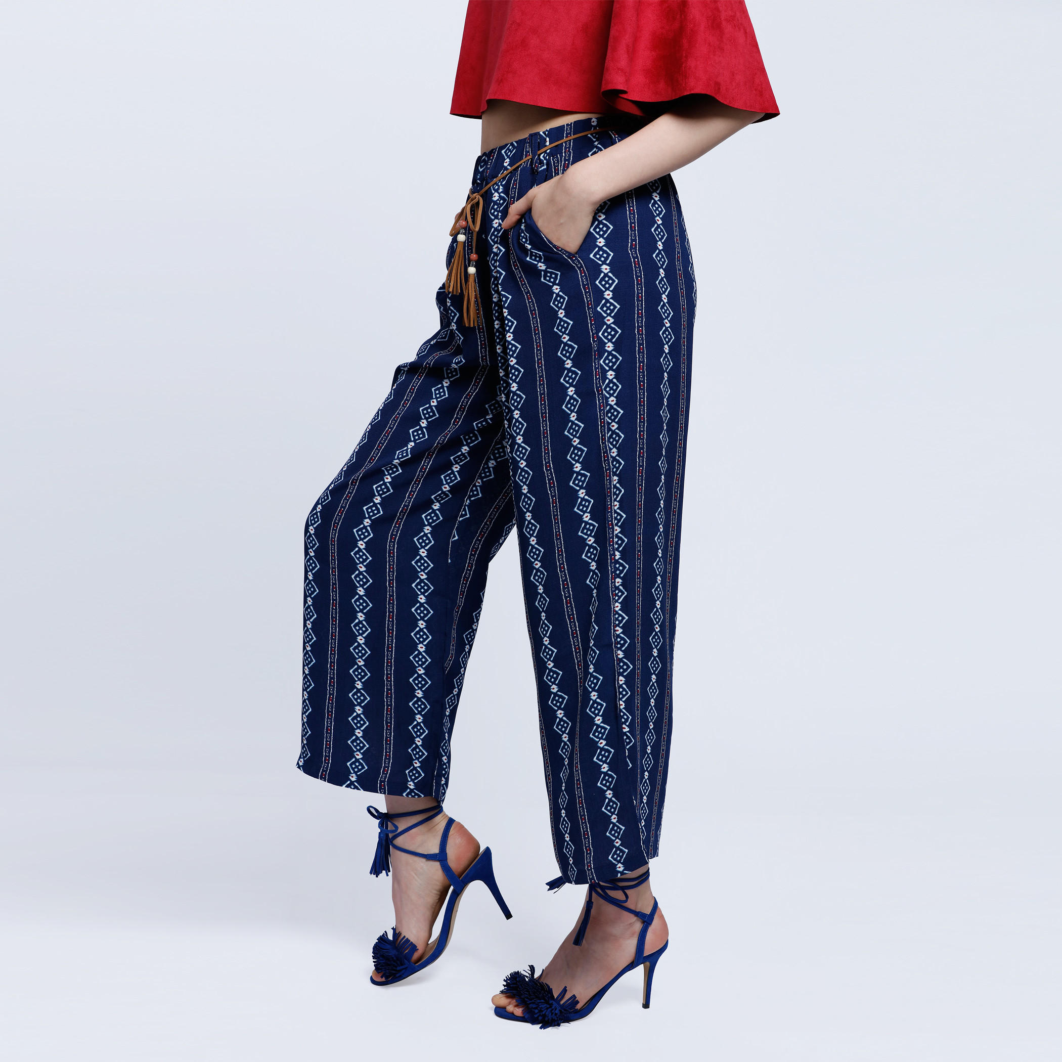 Printed Palazzo Pants with Belt-women-clothing-bottoms-trousers-image-3