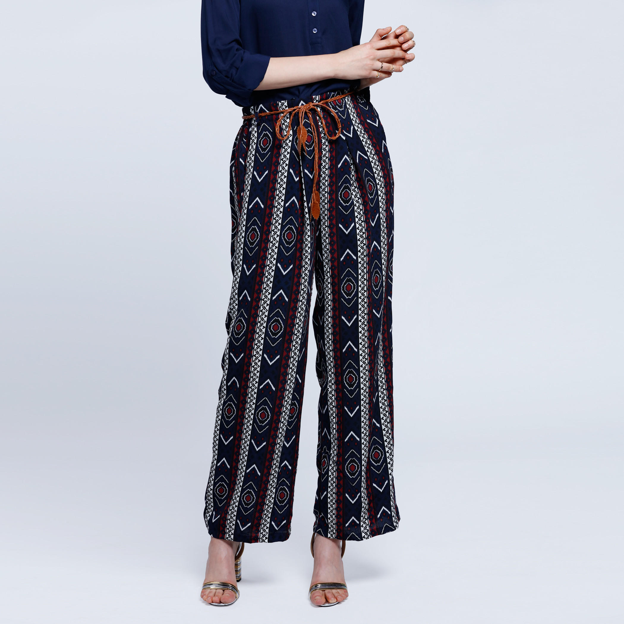 Printed Palazzo Pants with Belt-women-clothing-bottoms-trousers-image-1