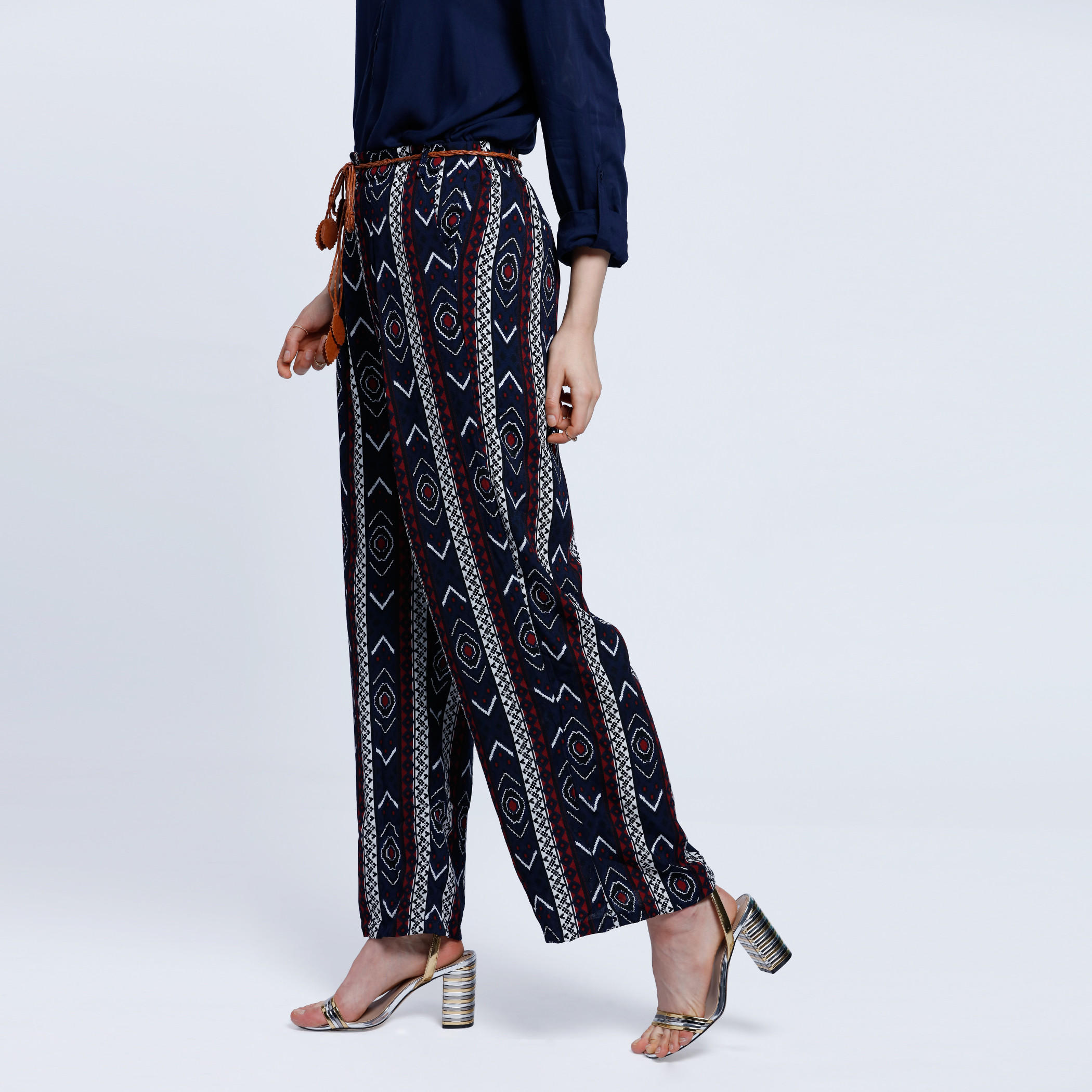 Printed Palazzo Pants with Belt-women-clothing-bottoms-trousers-image-3
