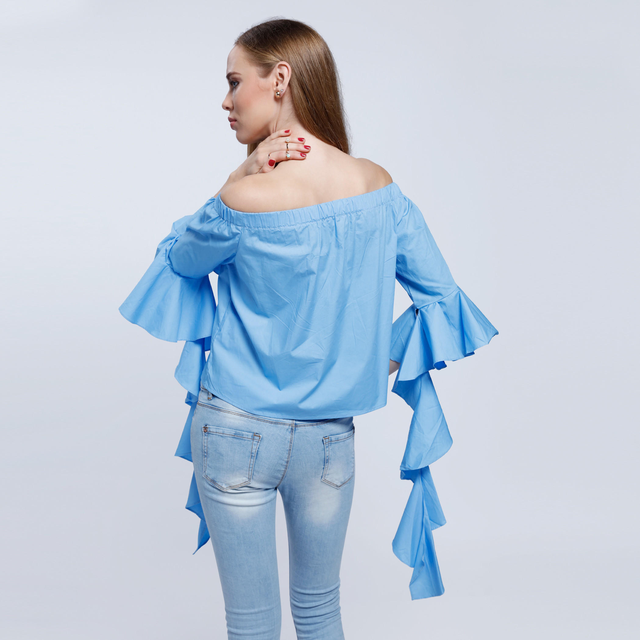 2Xtremz Poplin Top with Cascade Sleeves-women-clothing-shirtsandblouses-blouses-image-2
