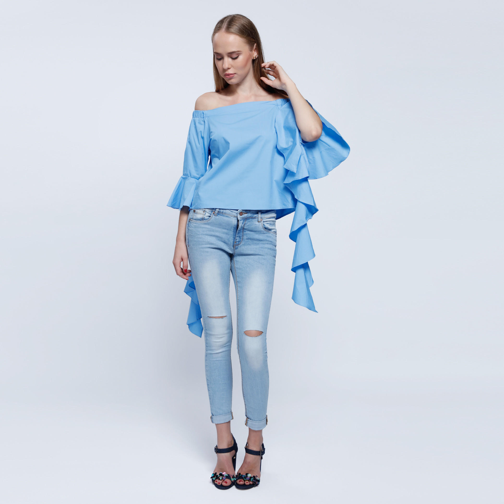 2Xtremz Poplin Top with Cascade Sleeves-women-clothing-shirtsandblouses-blouses-image-5