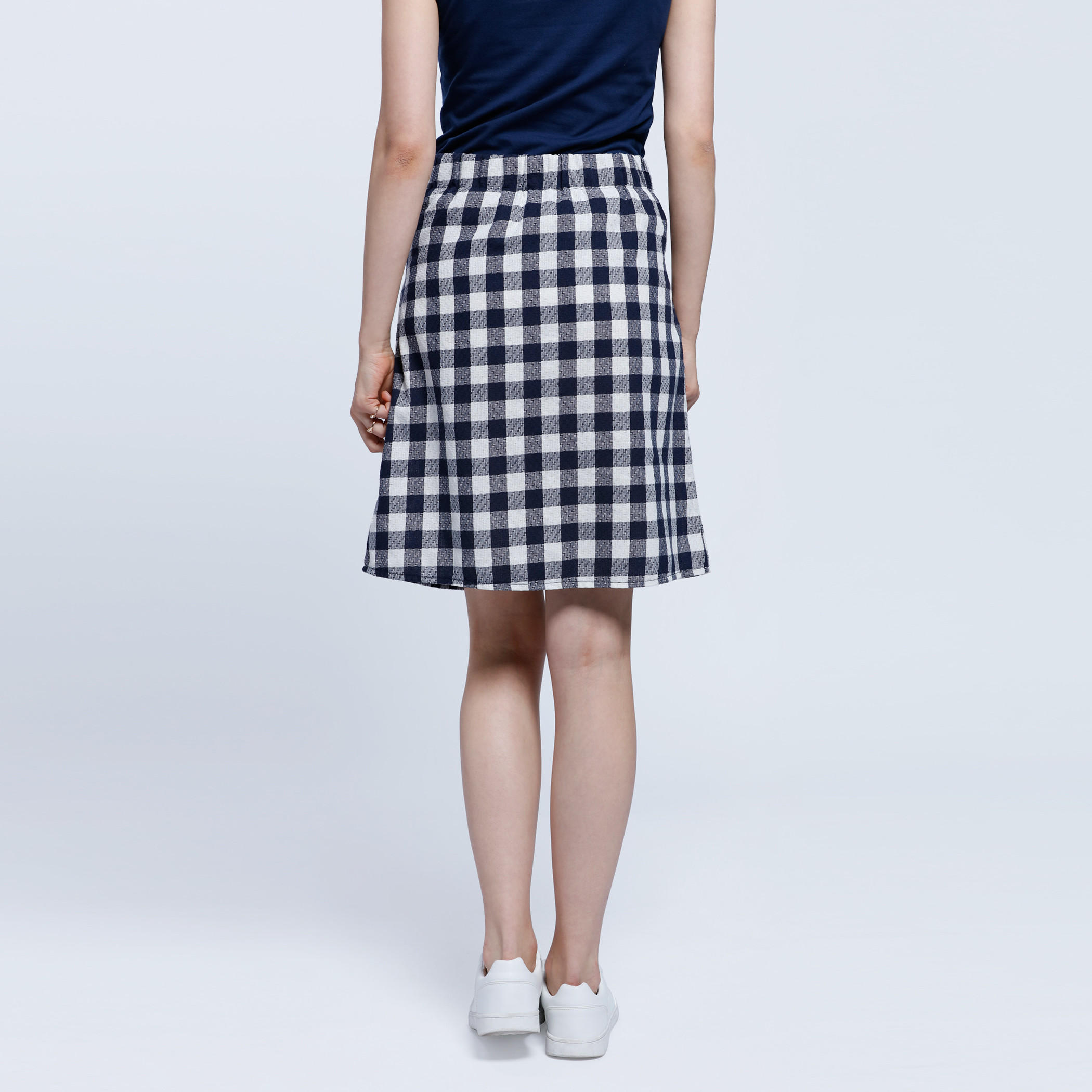 Tie Up Gingham Print Skirt-women-clothing-bottoms-skirts-image-2
