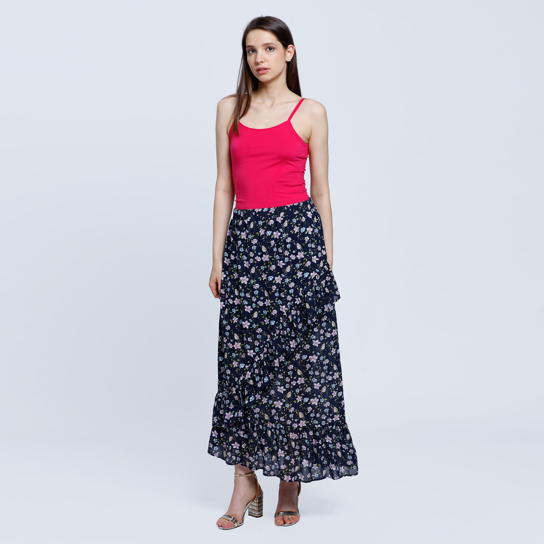 Floral Print Ruffle Skirt-women-clothing-bottoms-skirts-image-1