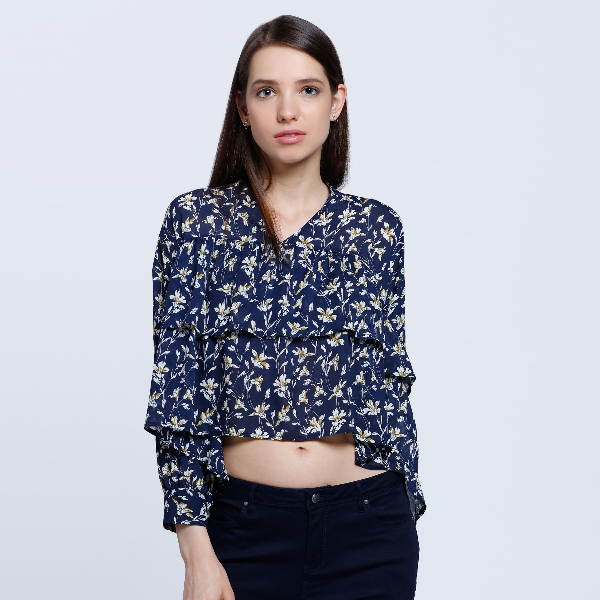 V-neck Ruffle Blouse-women-clothing-shirtsandblouses-blouses-image-5