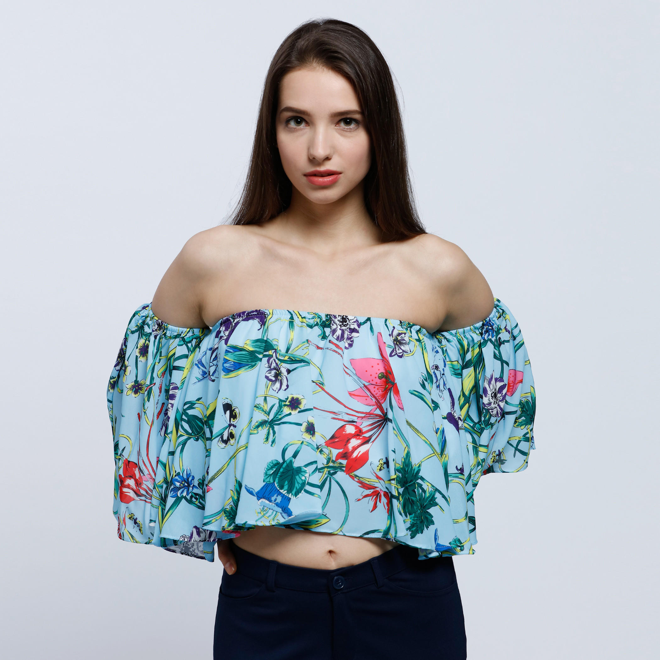 2Xtremz Printed Cold Shoulder Top-women-clothing-shirtsandblouses-blouses-image-1