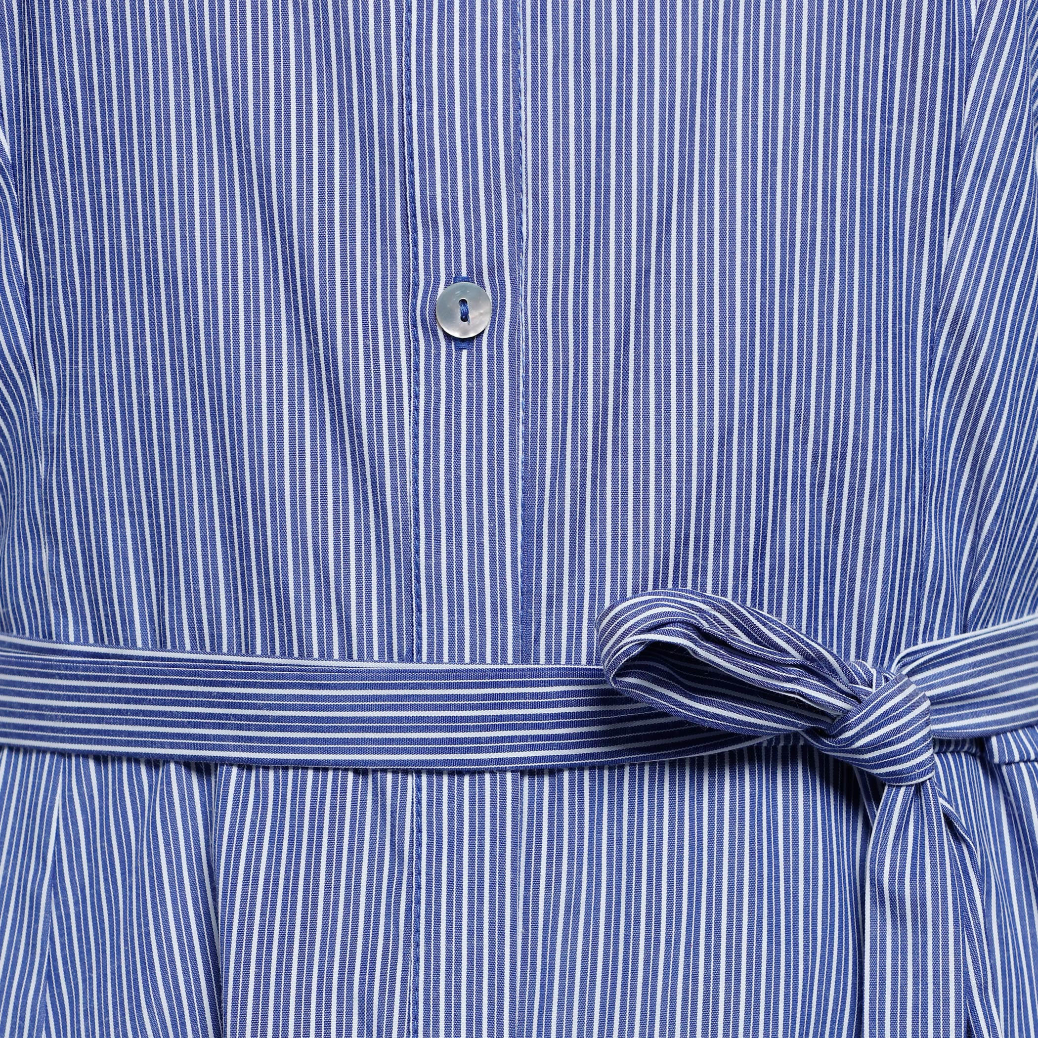 Striped Shirt Dress with Cut-Out Shoulder-women-clothing-dresses-image-4
