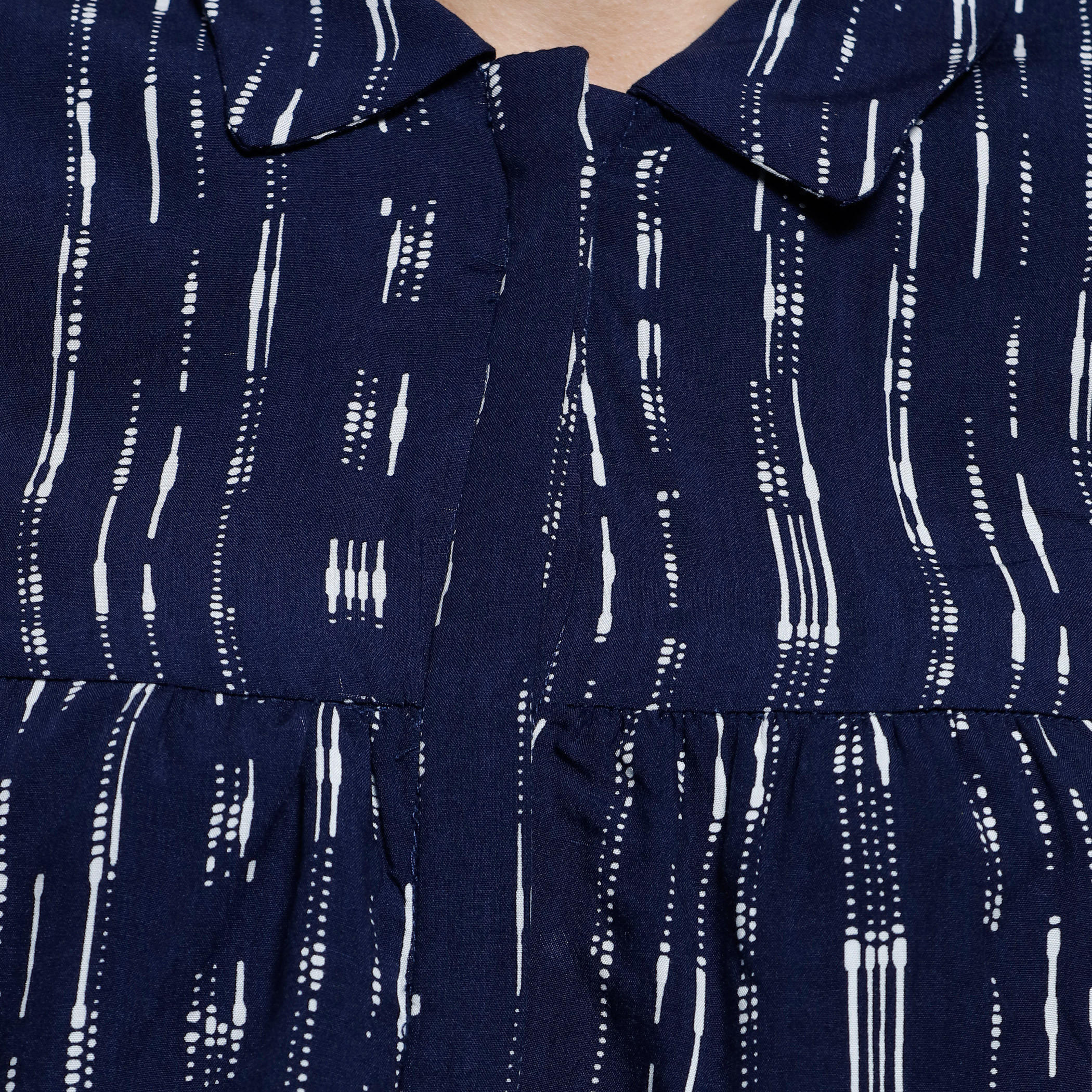 Pinstriped Shirt with Ruffle and Cold Shoulder-women-clothing-shirtsandblouses-blouses-image-2