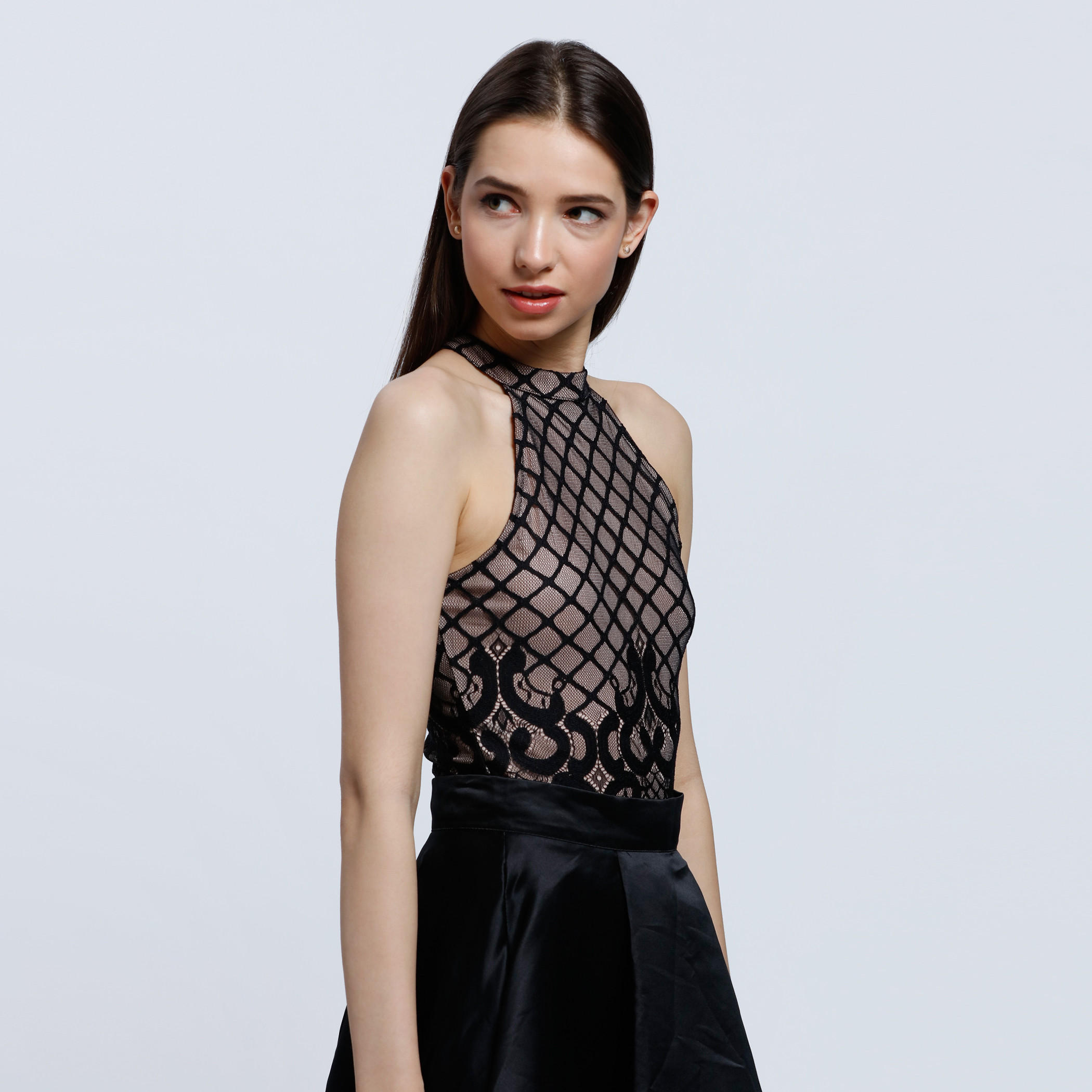 Halter Neck Sleeveless Lace Bodysuit-women-clothing-shirtsandblouses-blouses-image-3