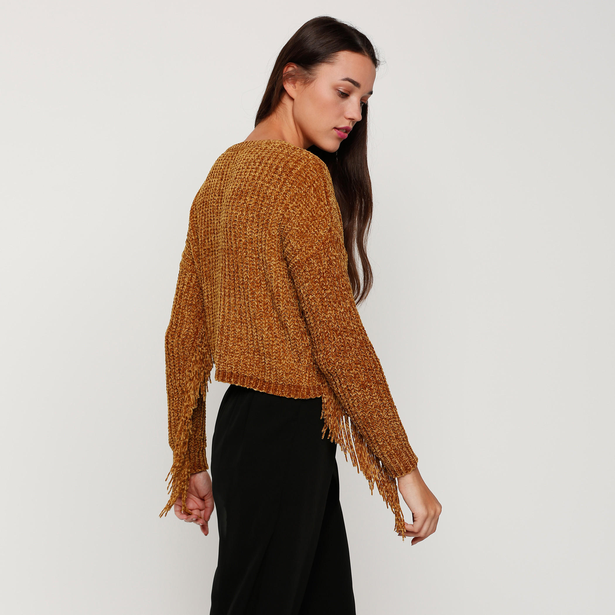 Round Neck Sweater with Fringed Sleeves-women-clothing-cardigansandjumpers-jumpers-image-3