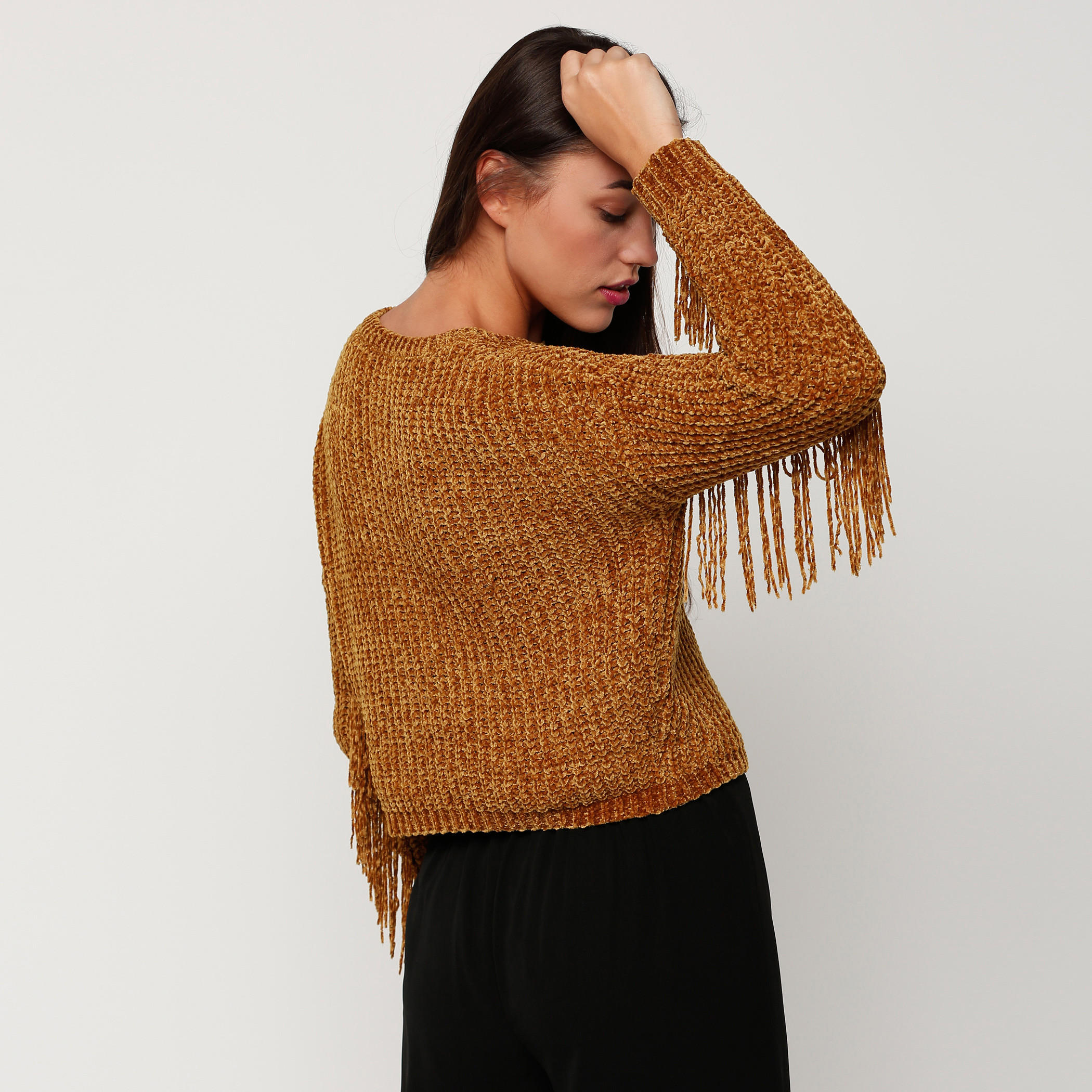 Round Neck Sweater with Fringed Sleeves-women-clothing-cardigansandjumpers-jumpers-image-4