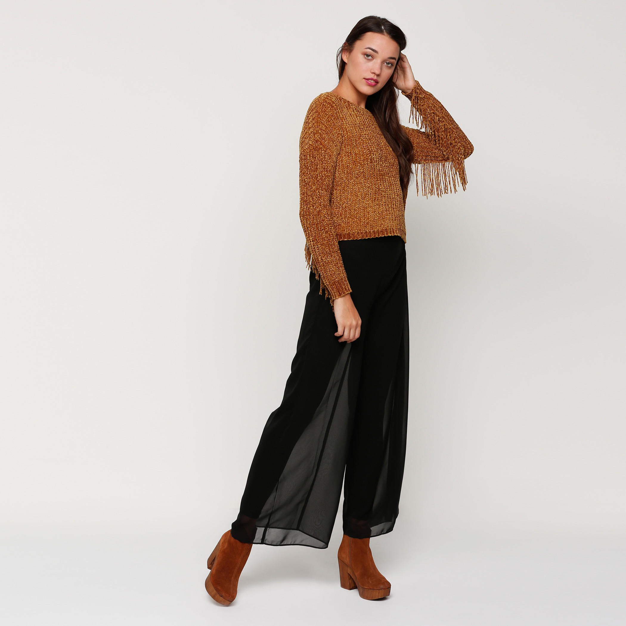 Round Neck Sweater with Fringed Sleeves-women-clothing-cardigansandjumpers-jumpers-image-5