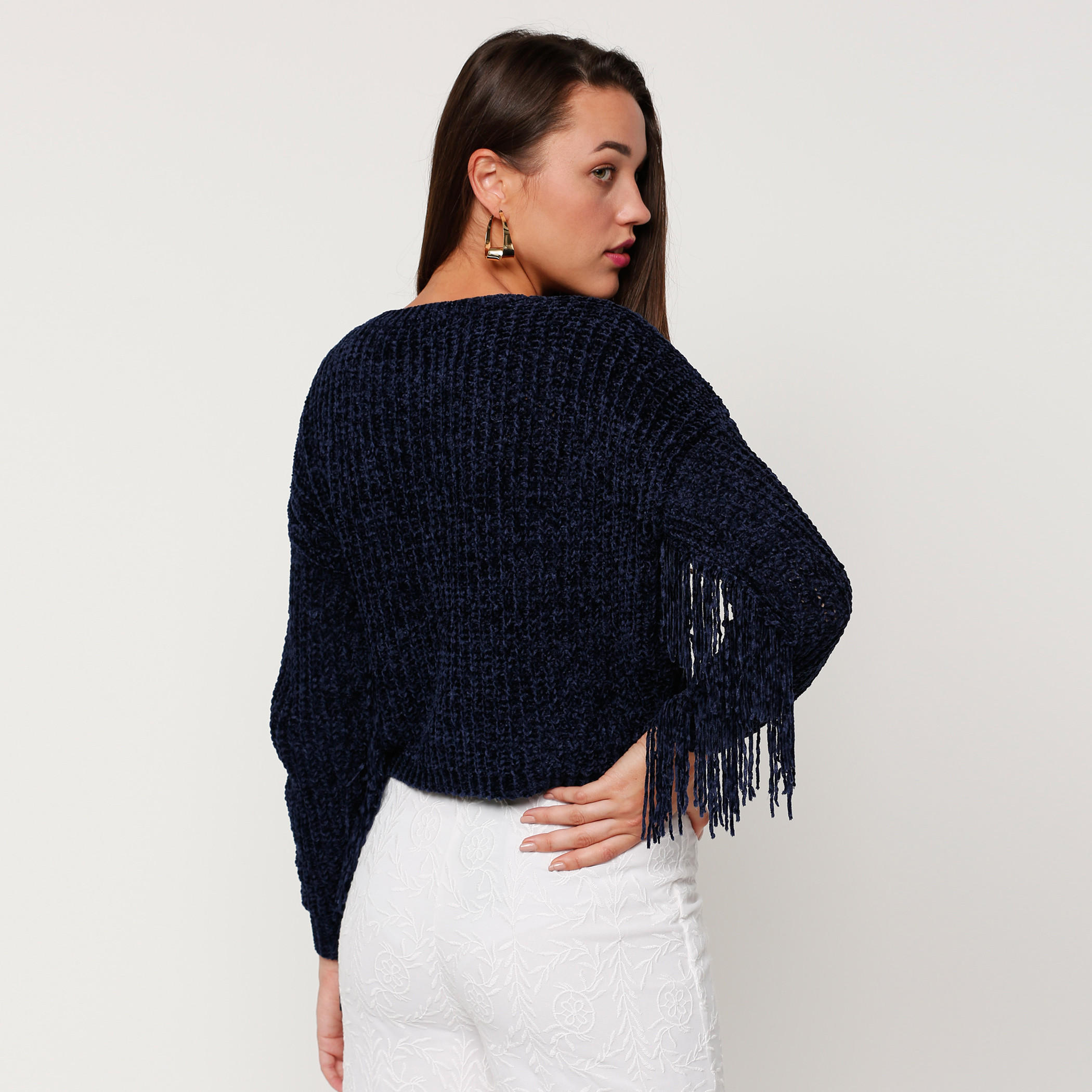 Round Neck Sweater with Fringed Sleeves-women-clothing-cardigansandjumpers-jumpers-image-7