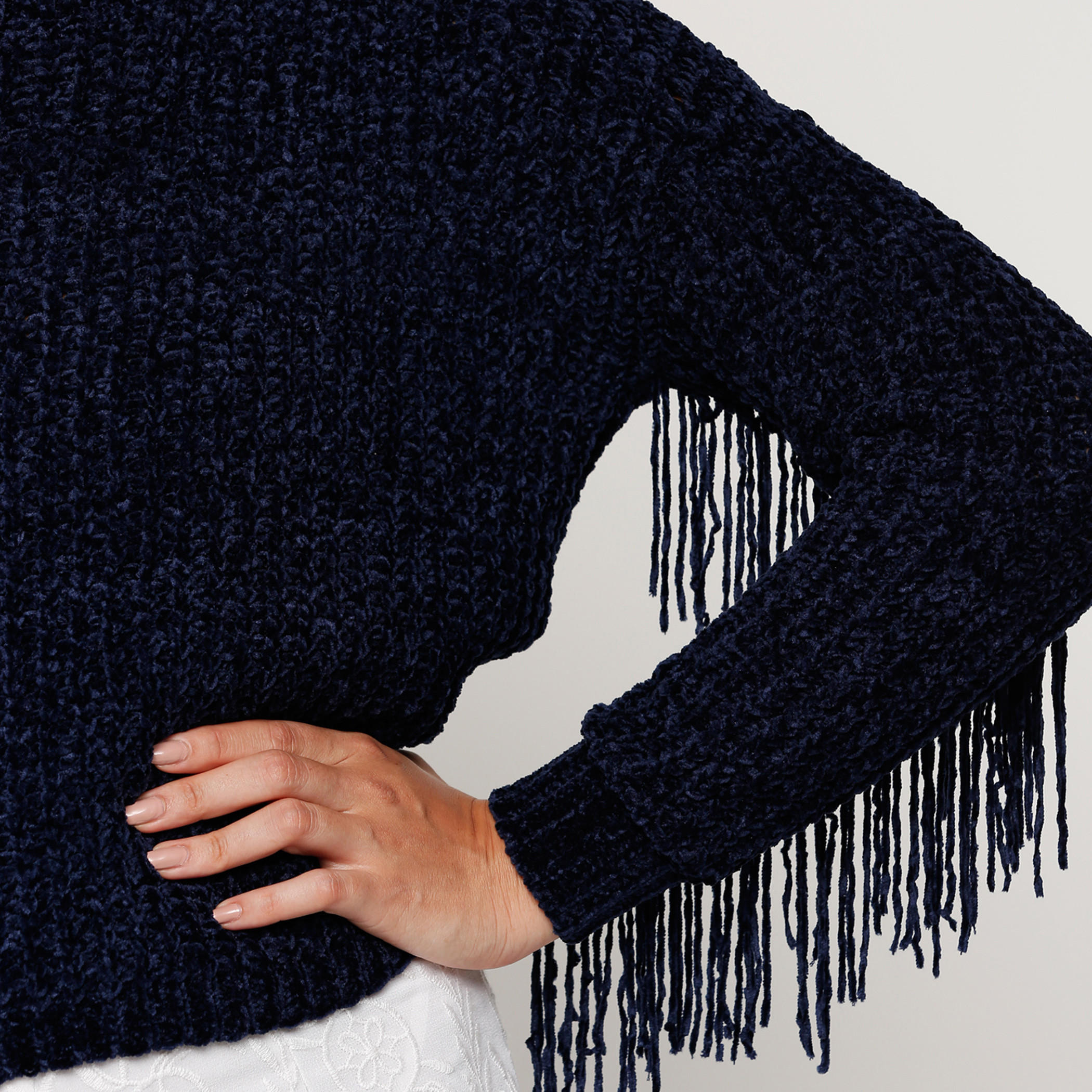 Round Neck Sweater with Fringed Sleeves-women-clothing-cardigansandjumpers-jumpers-image-9