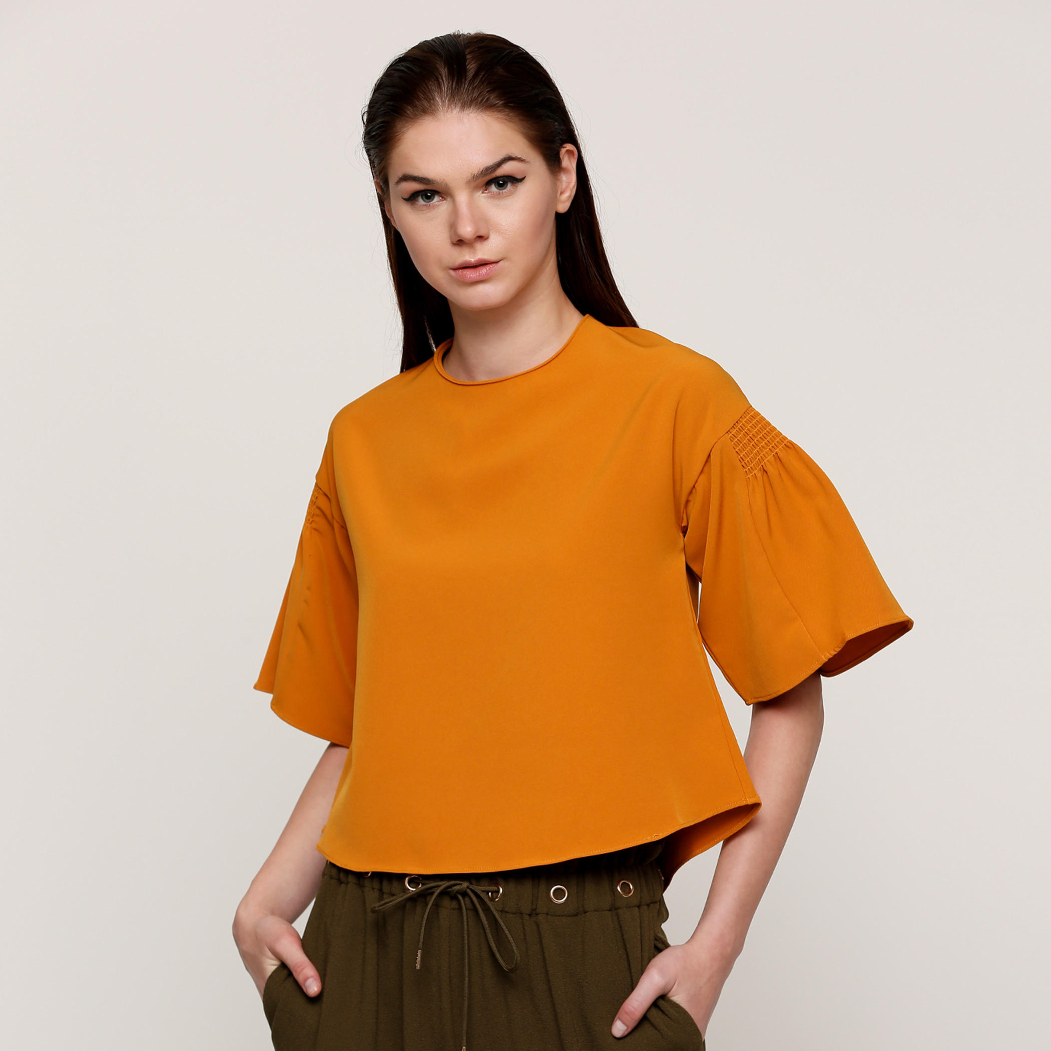 Top with Flared Sleeves and Tie up Closure-women-clothing-shirtsandblouses-blouses-image-1