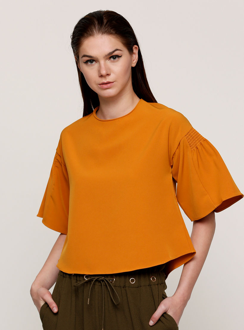 Top with Flared Sleeves and Tie up Closure-women-clothing-shirtsandblouses-blouses-image-1