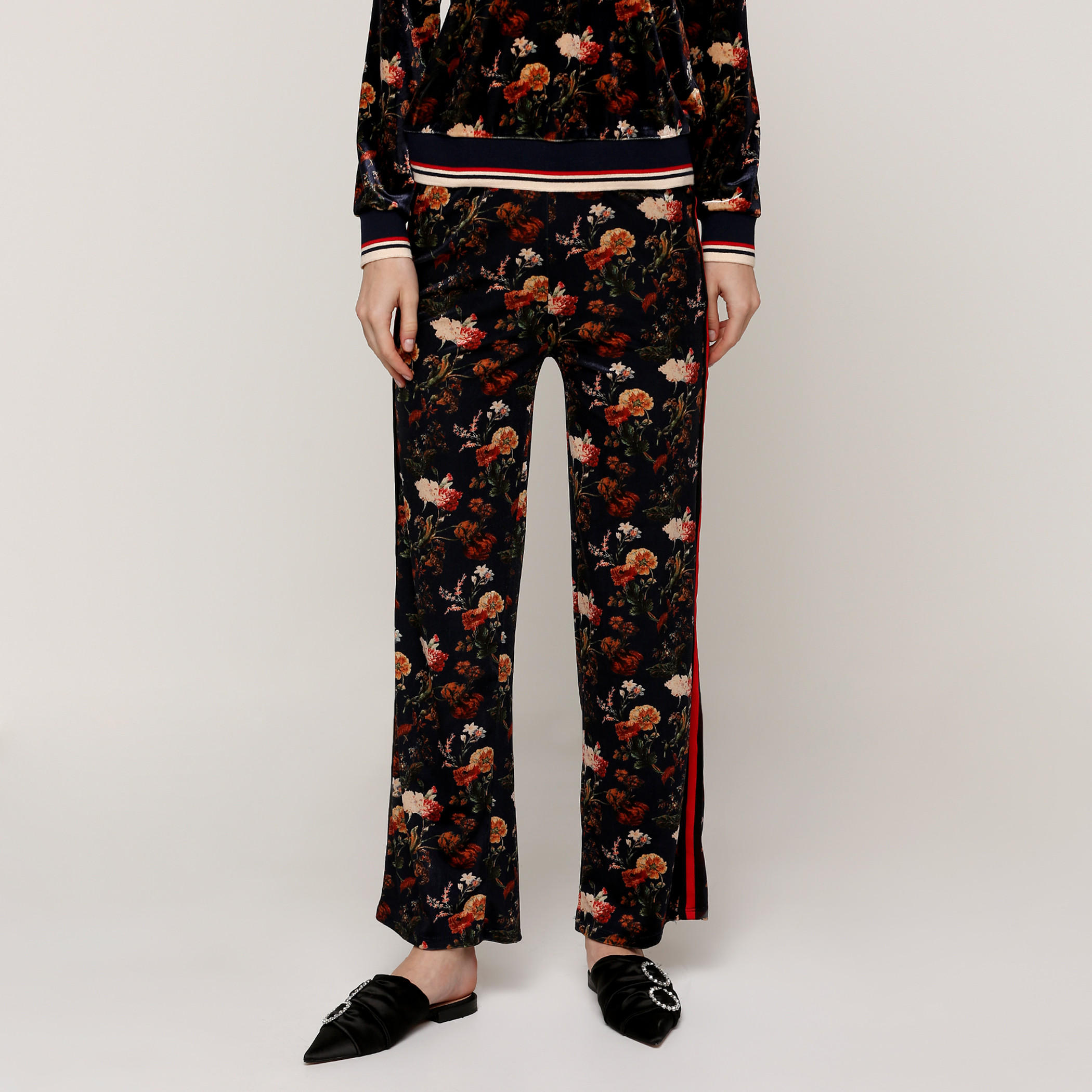 Printed Full Length Pants with Tape Detail-women-clothing-bottoms-trousers-image-1