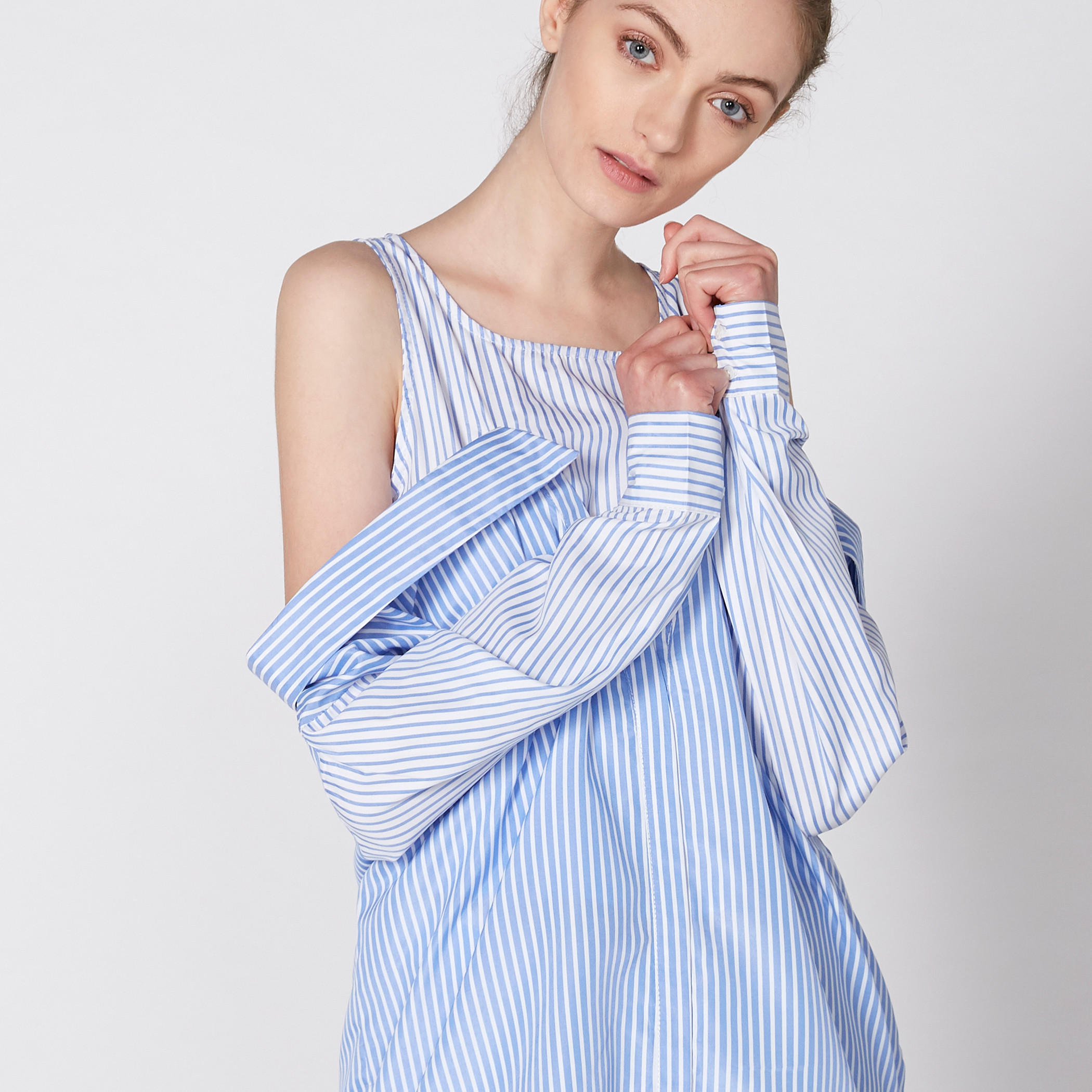 Striped Top with Keyhole Closure-women-clothing-shirtsandblouses-blouses-image-2