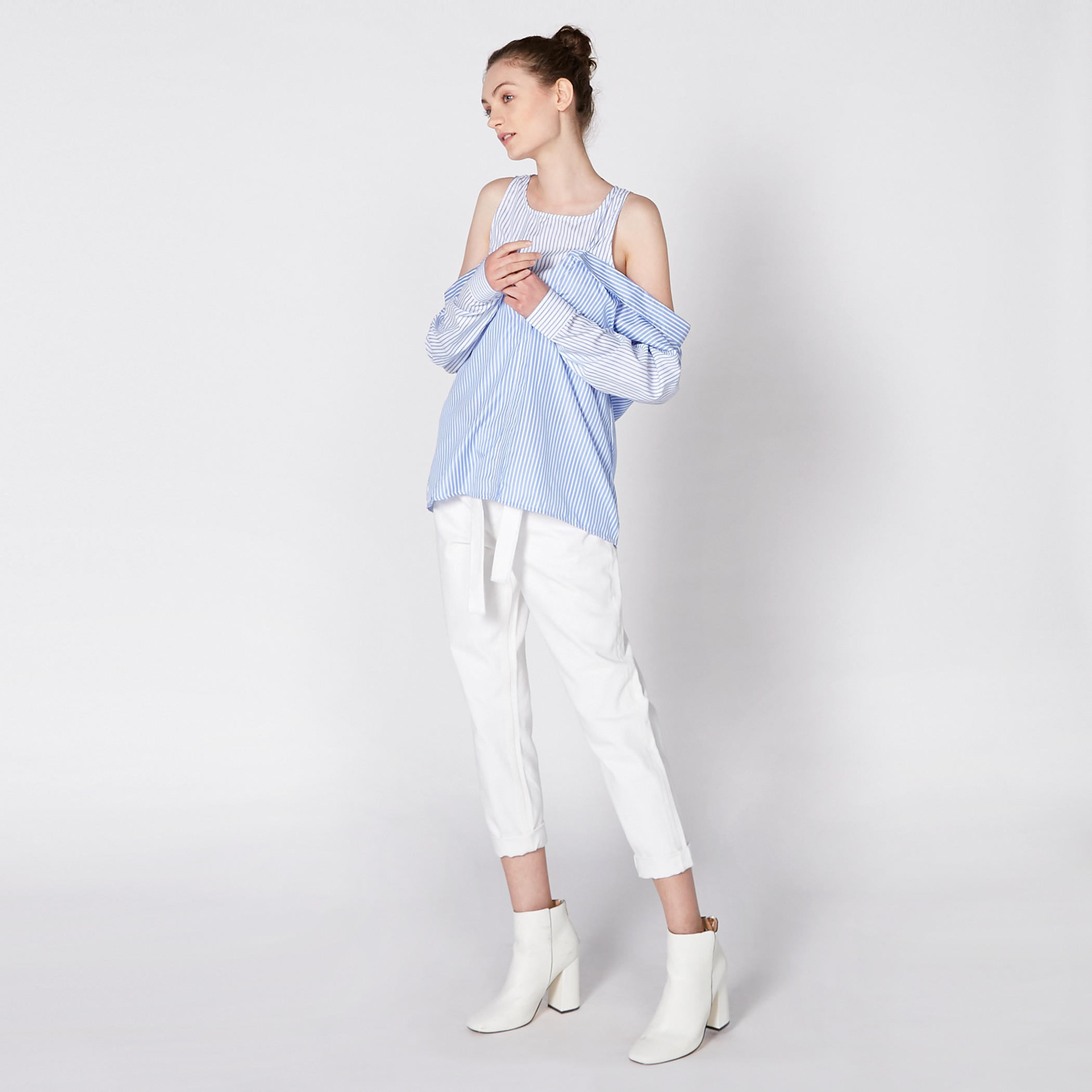 Striped Top with Keyhole Closure-women-clothing-shirtsandblouses-blouses-image-3