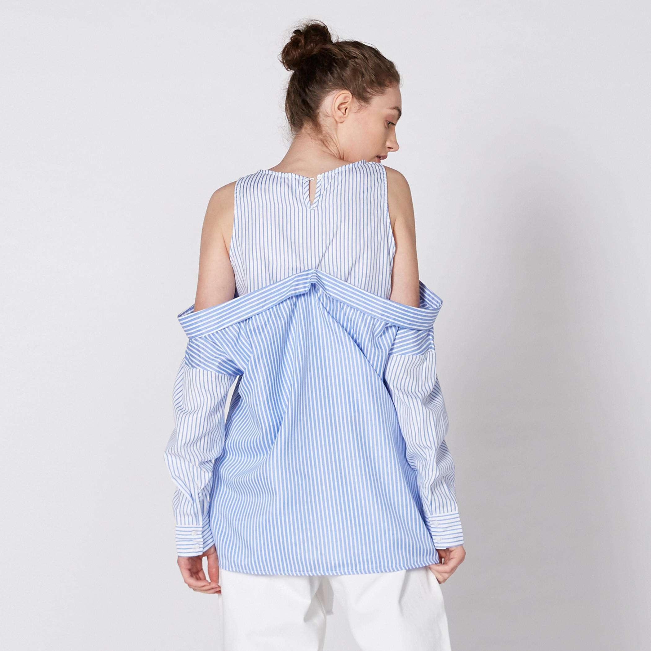 Striped Top with Keyhole Closure-women-clothing-shirtsandblouses-blouses-image-4