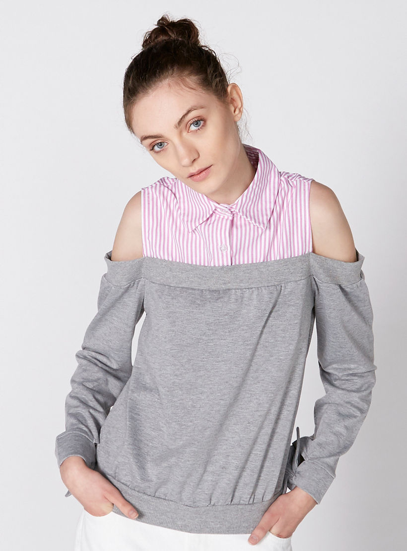Off Shoulder Sweatshirt with Mock Shirt-women-clothing-shirtsandblouses-shirts-image-1