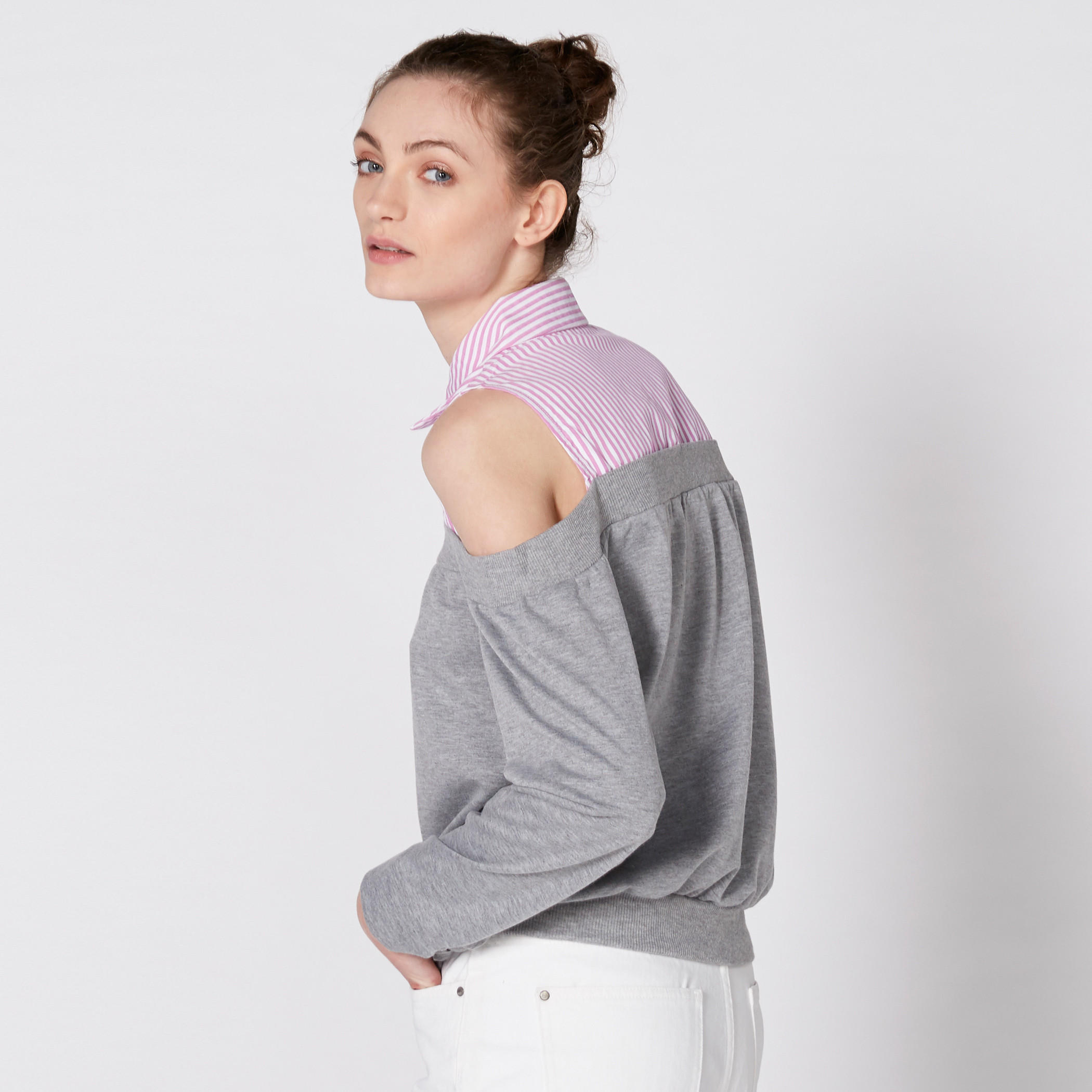 Off Shoulder Sweatshirt with Mock Shirt-women-clothing-shirtsandblouses-shirts-image-4