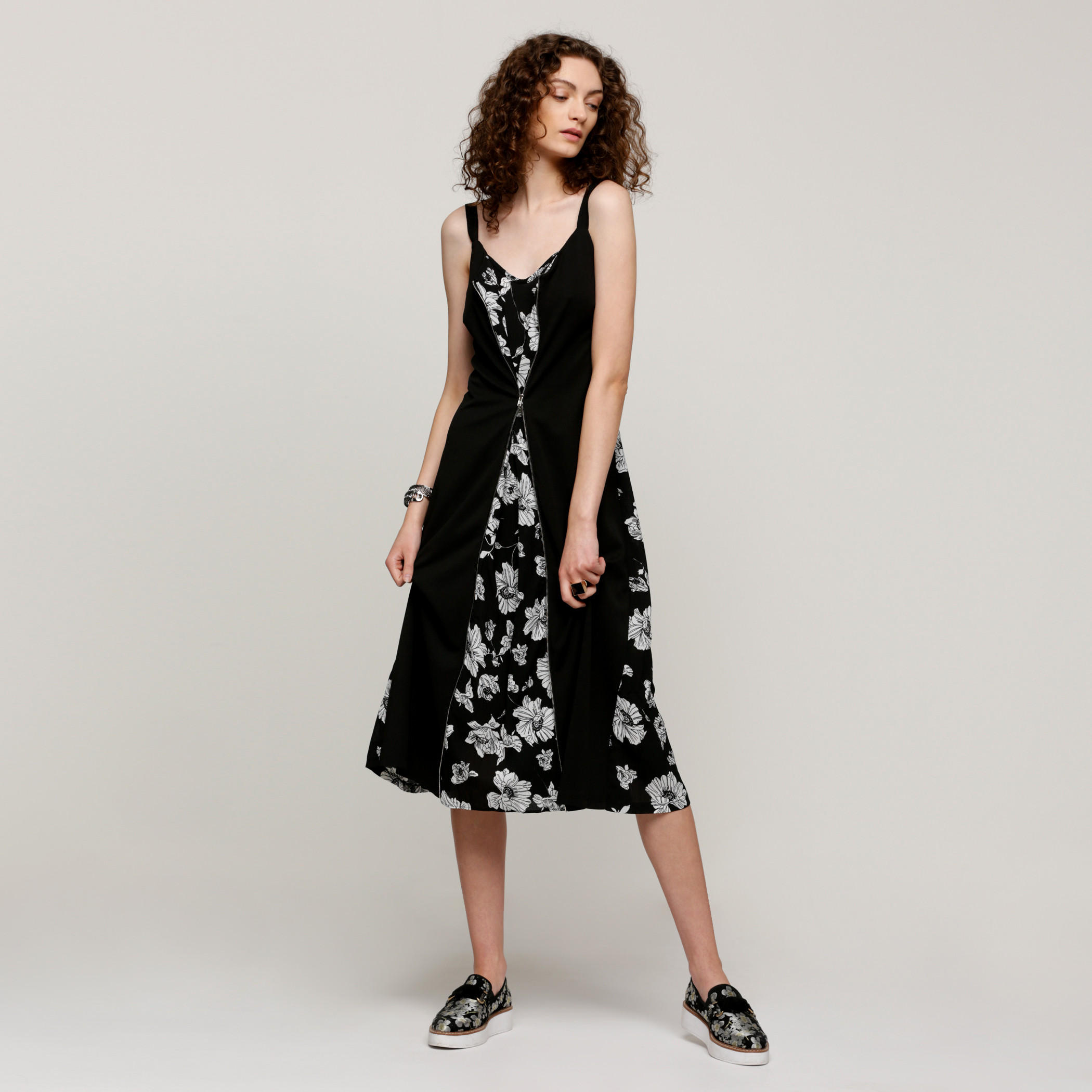 فستان متوسط الطول بحمّالات عريضة وسحّاب مع طبعات-women-clothing-dresses-image-5