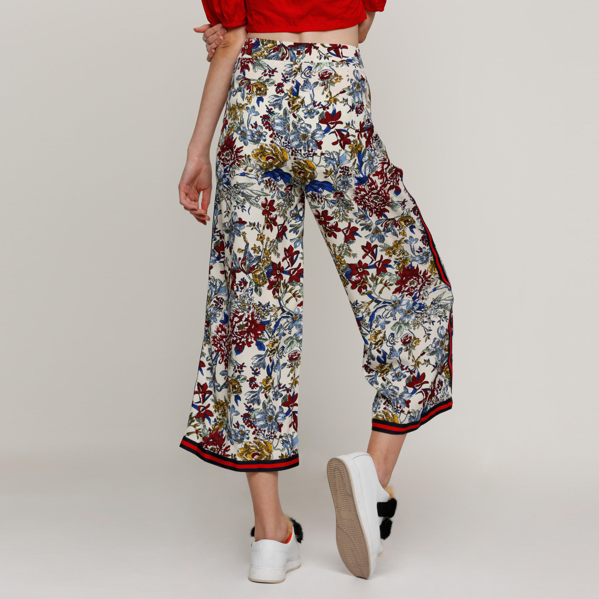 بنطال واسع الساقين مزخرف بأشرطة ومشبك إغلاق مع طبعات-women-clothing-bottoms-trousers-image-2