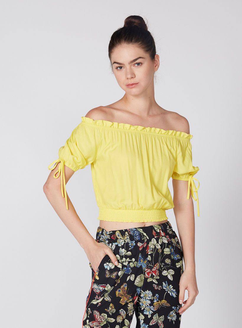 بلوزة قصيرة مكشوفة الأكتاف برباط على الأكمام-women-clothing-shirtsandblouses-blouses-image-1