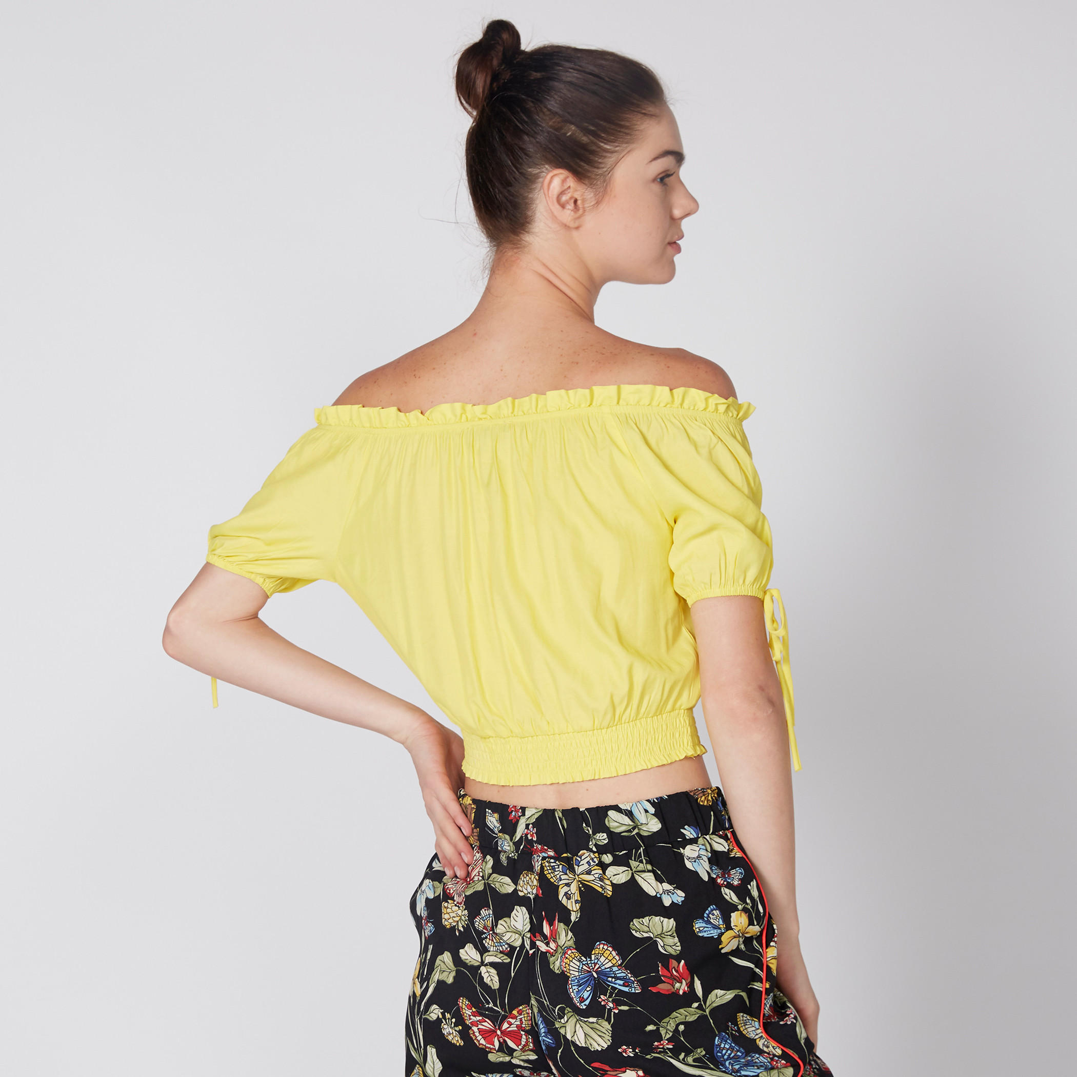 Off Shoulder Crop Top with Tie-Up Detail on Sleeves-women-clothing-shirtsandblouses-blouses-image-2