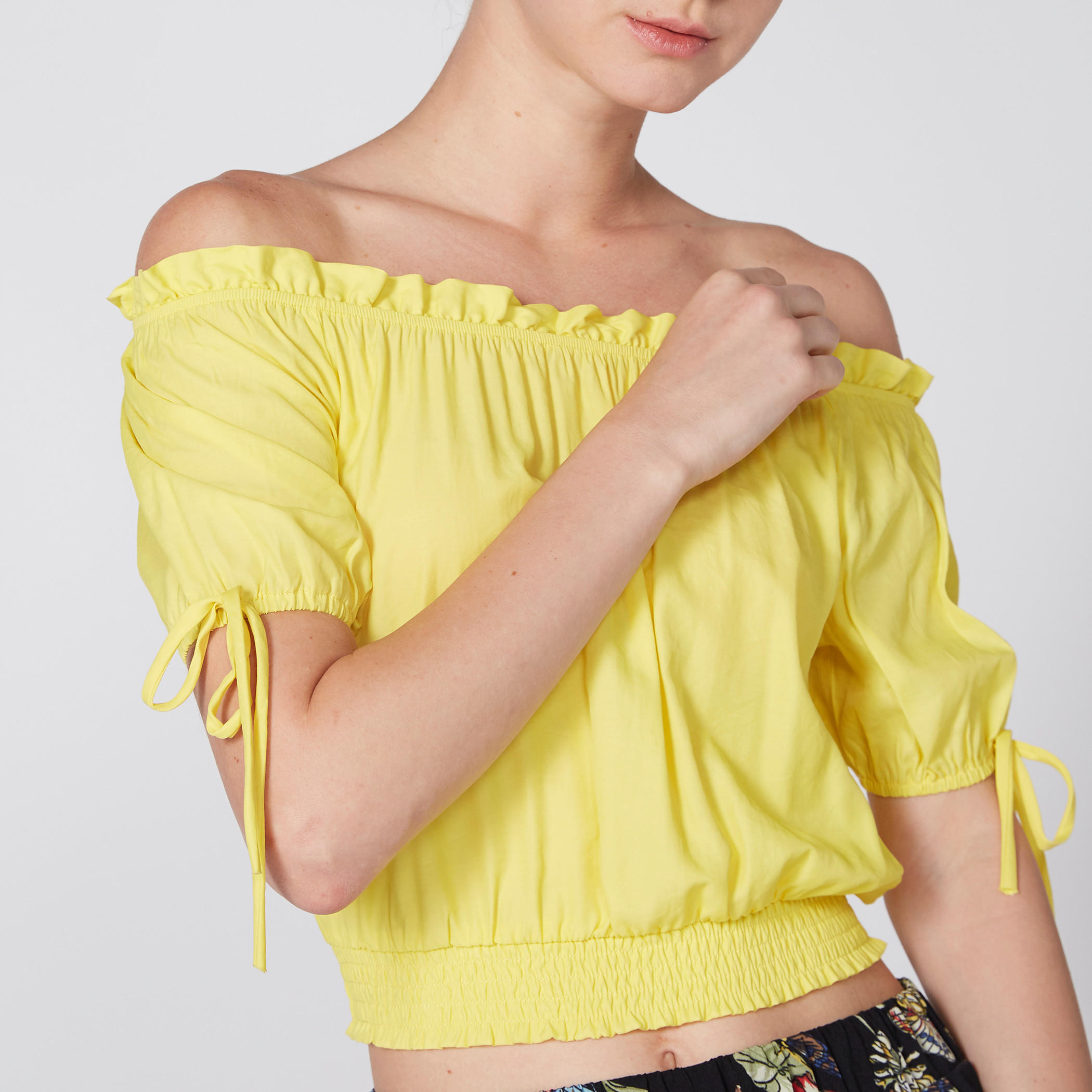 Off Shoulder Crop Top with Tie-Up Detail on Sleeves-women-clothing-shirtsandblouses-blouses-image-3
