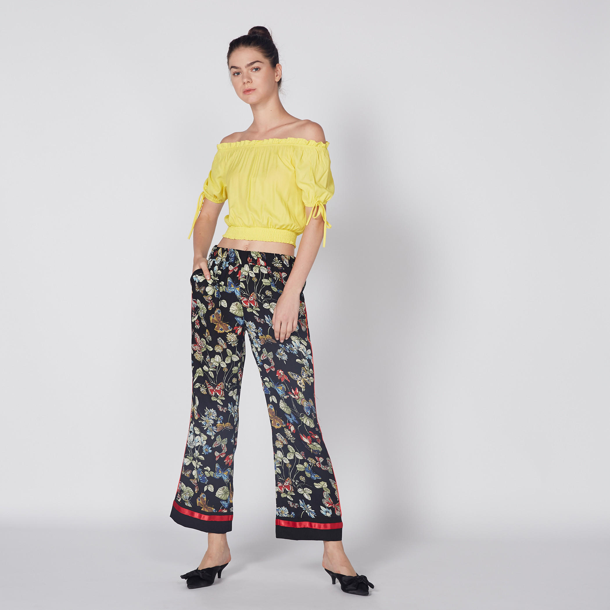 Off Shoulder Crop Top with Tie-Up Detail on Sleeves-women-clothing-shirtsandblouses-blouses-image-4