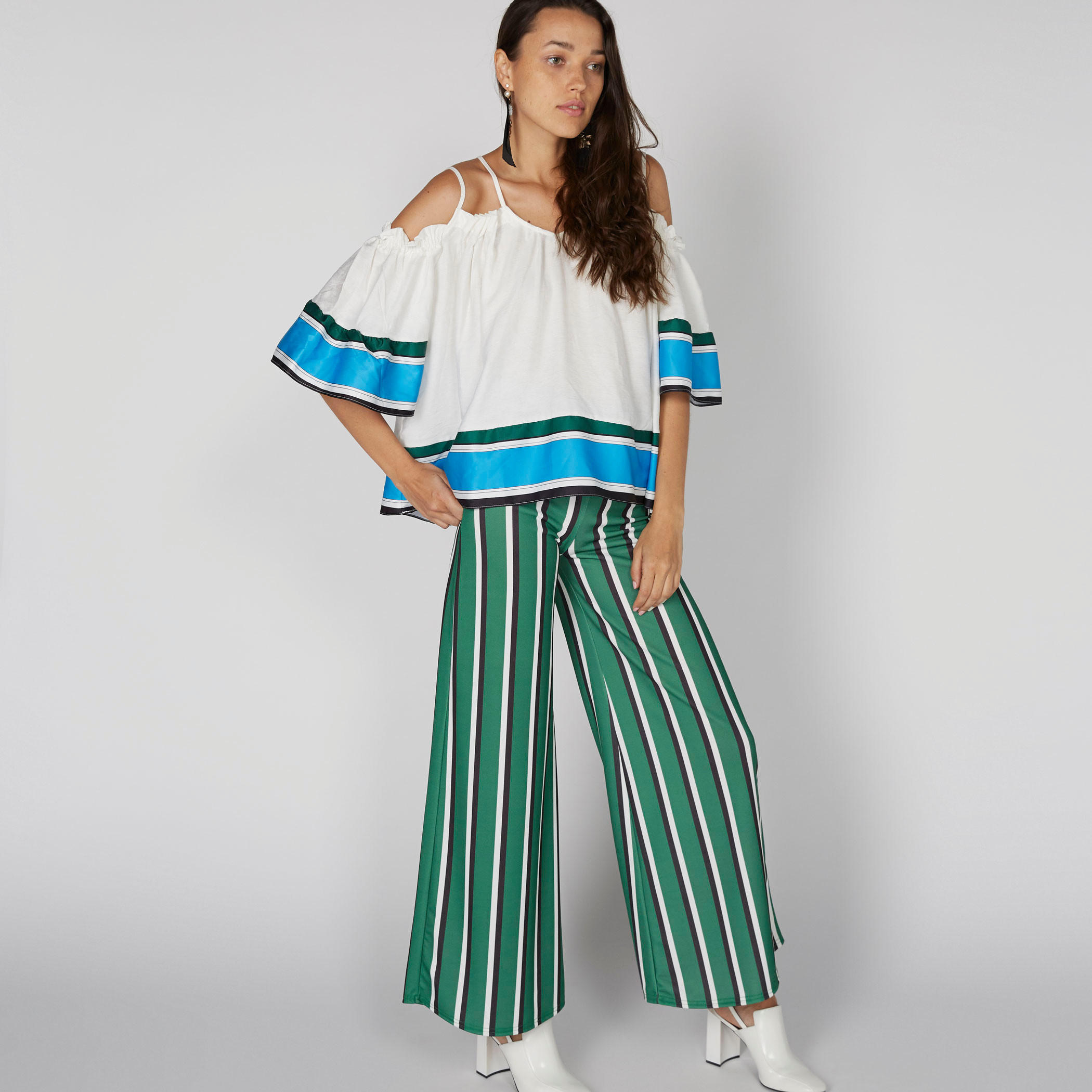 Spaghetti Straps Cross Back Top with Flared Sleeves-women-clothing-shirtsandblouses-blouses-image-3