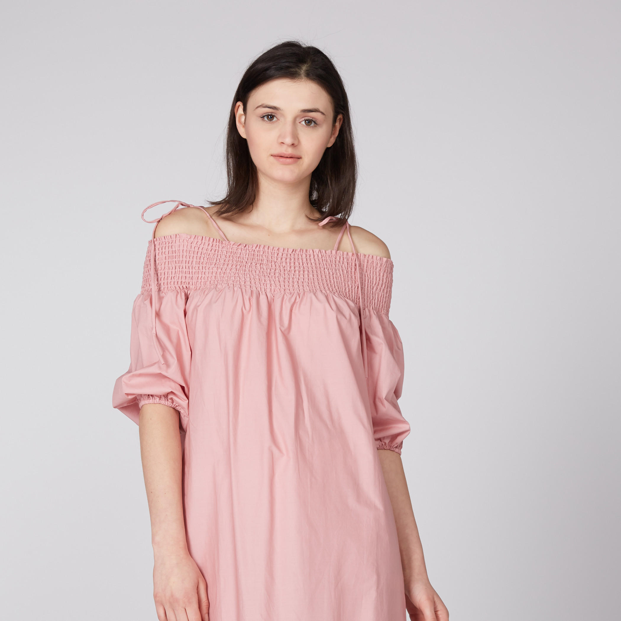 فستان متوسط الطول بأربطة ودرزات-women-clothing-dresses-image-2