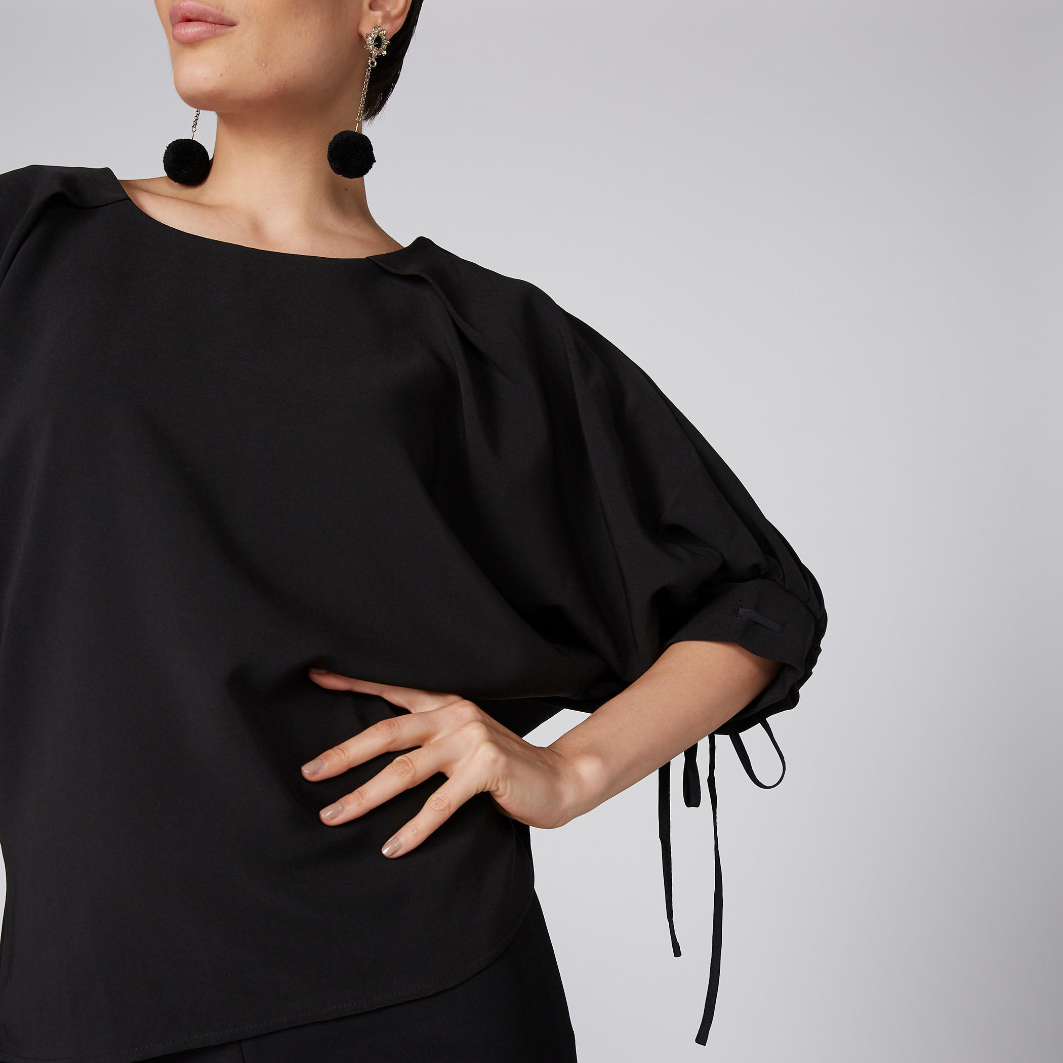 Boat Neck Batwing Top with Tie-Ups-women-clothing-shirtsandblouses-blouses-image-2