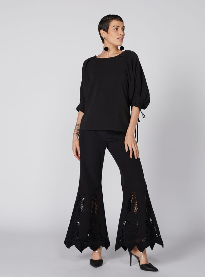 Boat Neck Batwing Top with Tie-Ups-women-clothing-shirtsandblouses-blouses-image-4
