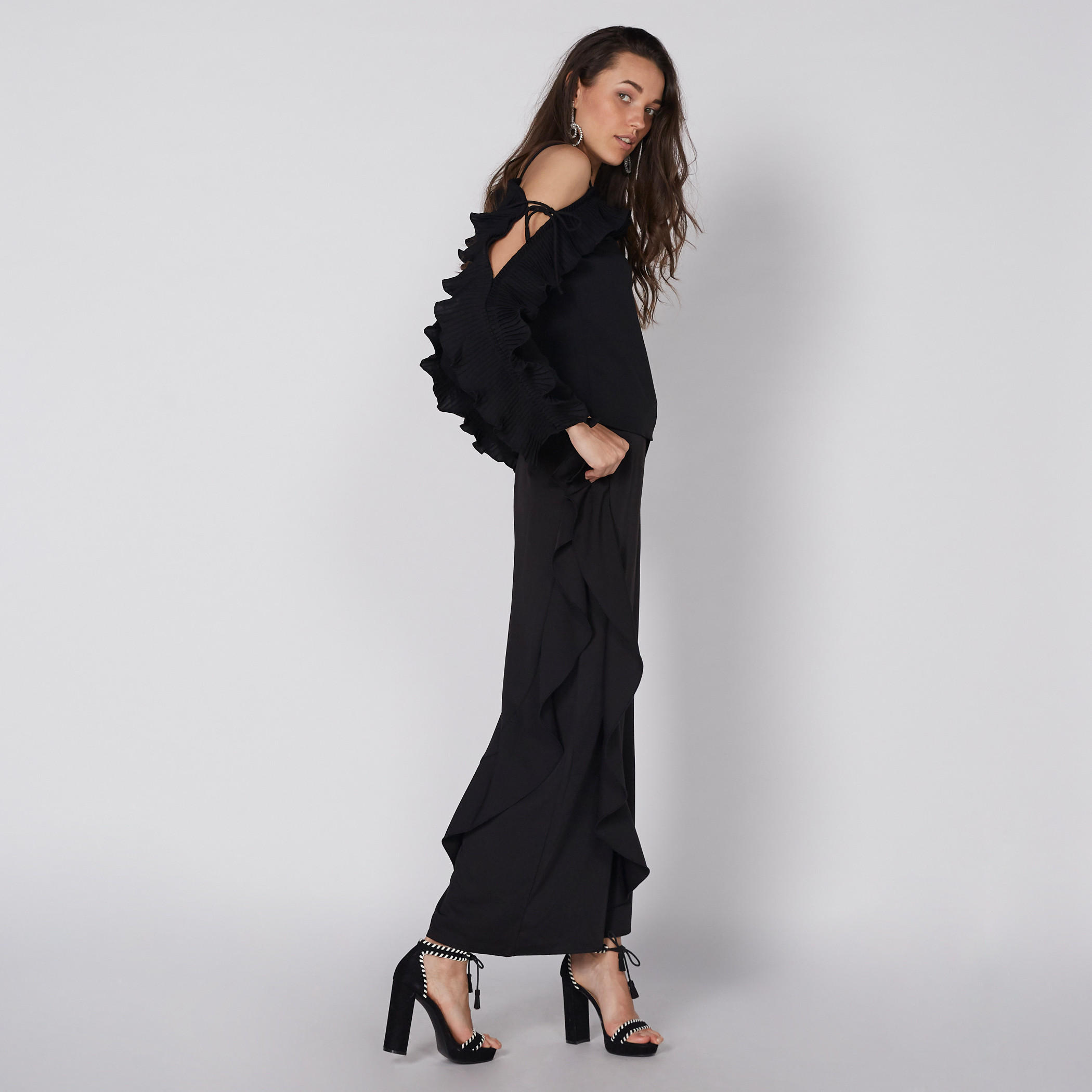 Long Sleeves Top with Ruffle Detail and Spaghetti Straps-women-clothing-shirtsandblouses-blouses-image-1