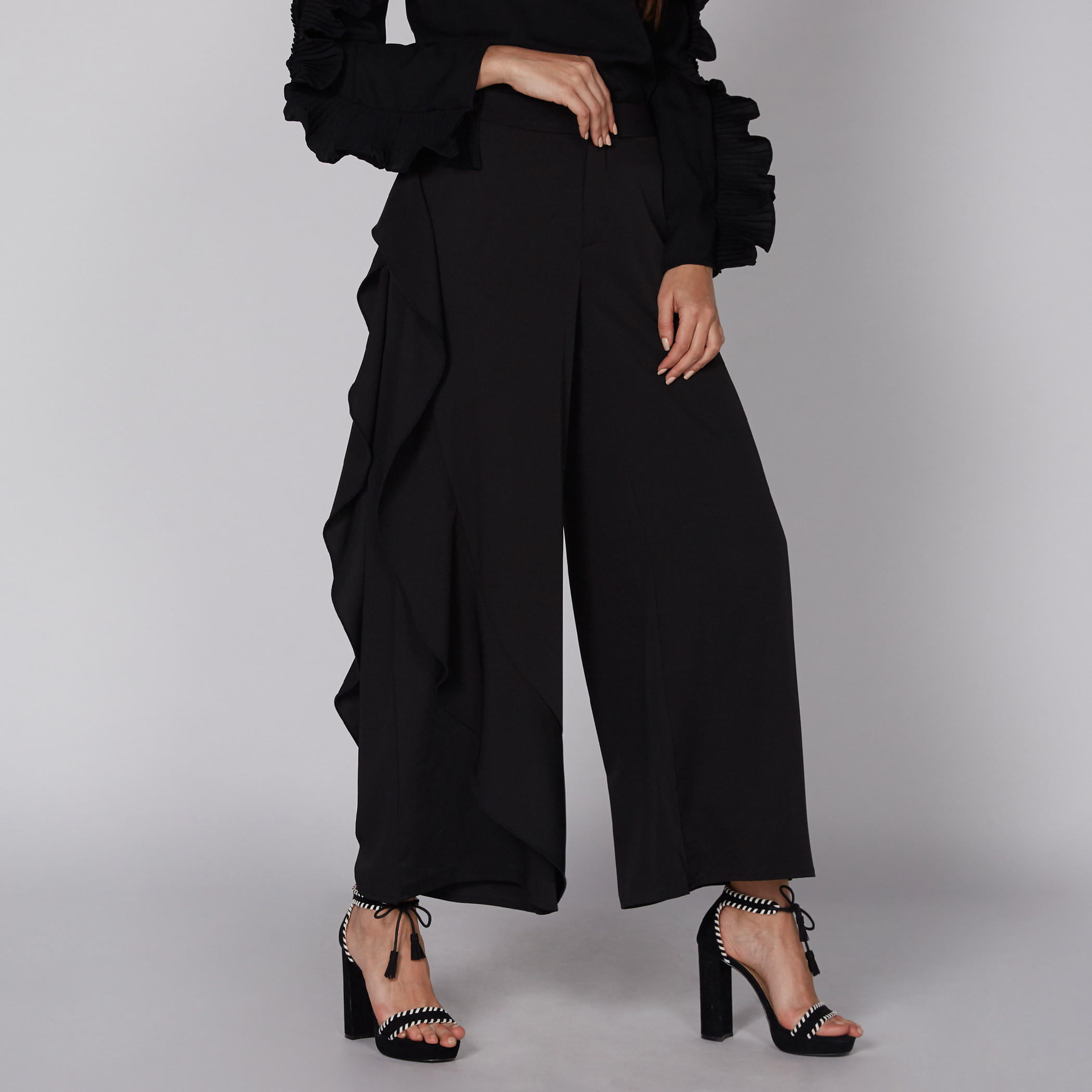 بنطال بالازو طويل بتفاصيل كشكش-women-clothing-bottoms-trousers-image-1