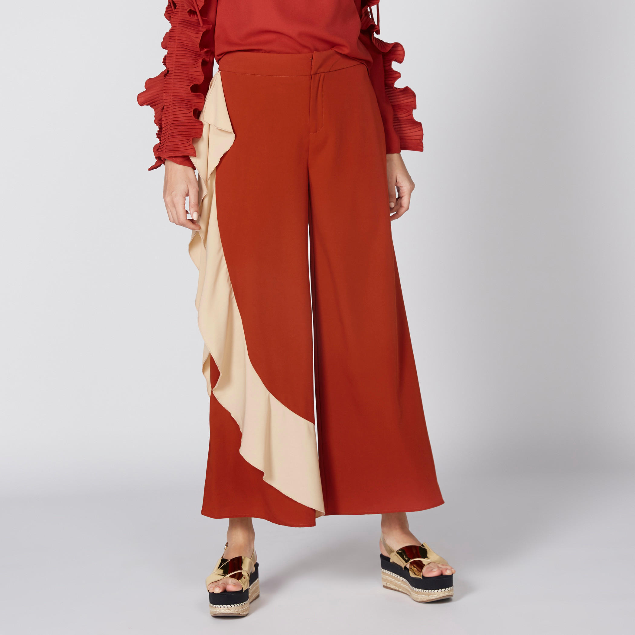 Ruffle Detail Palazzos with Hook Closure-women-clothing-bottoms-trousers-image-2